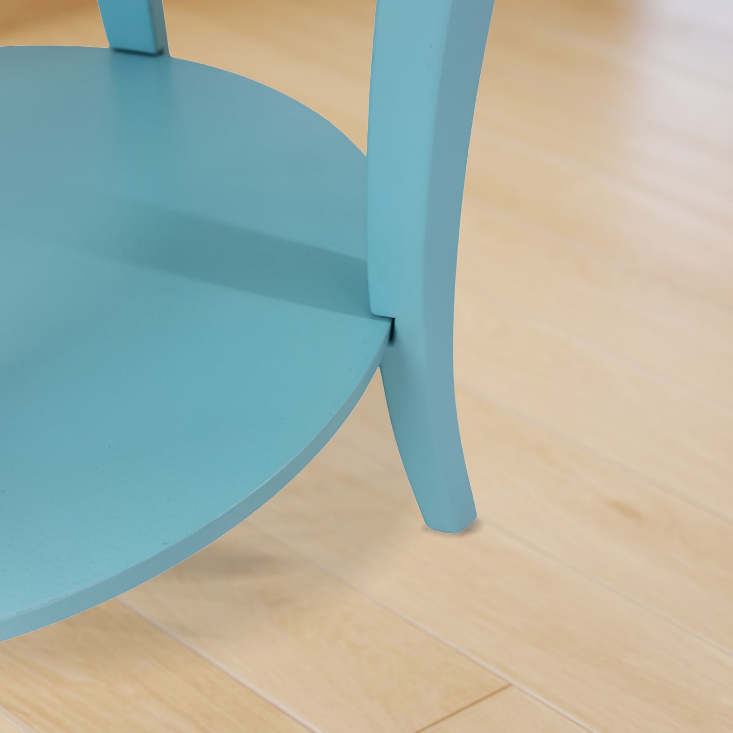 Perth Espresso Round End Table with Shelf