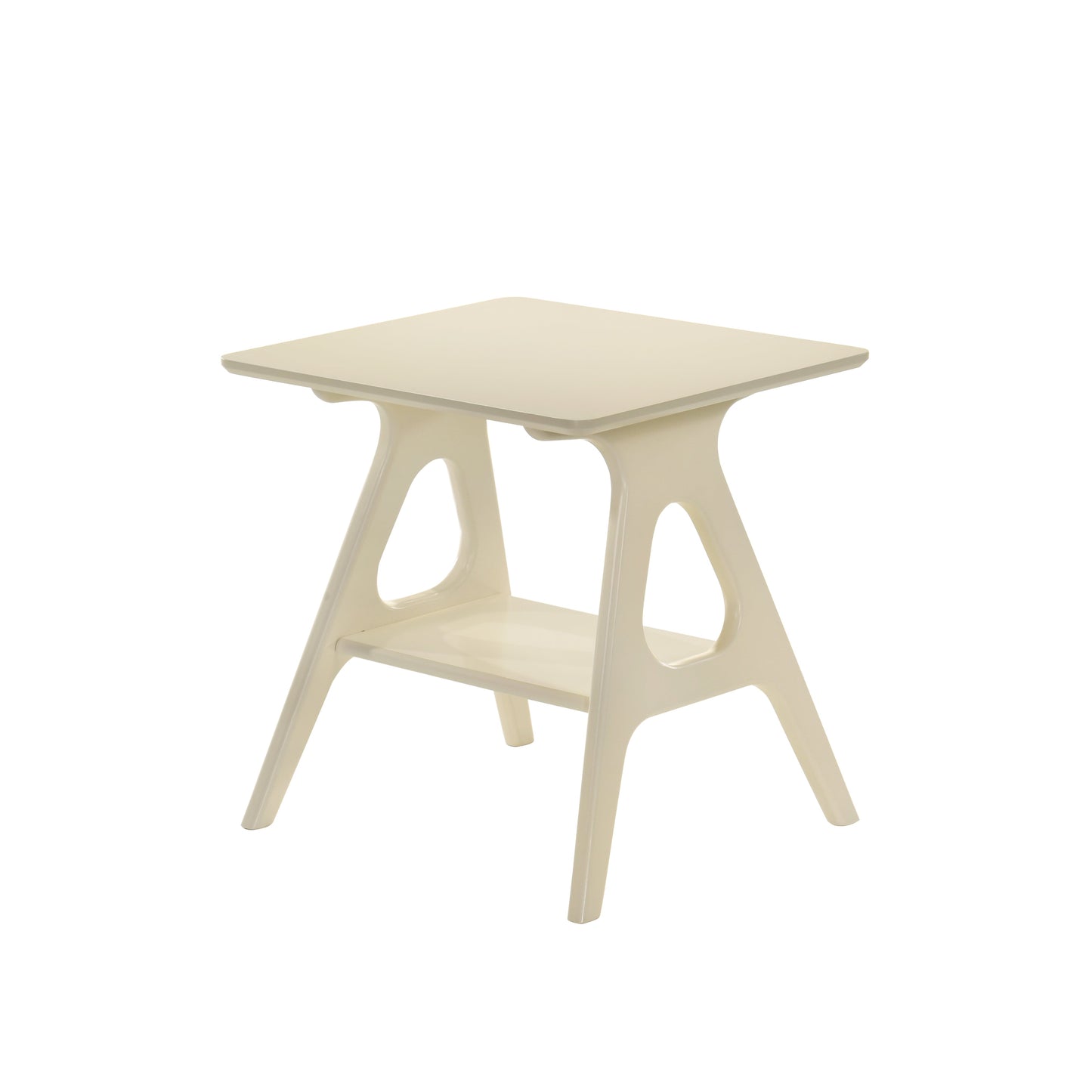 Roundhill Furniture Arona Mid-Century Modern Wood Shelf End Table