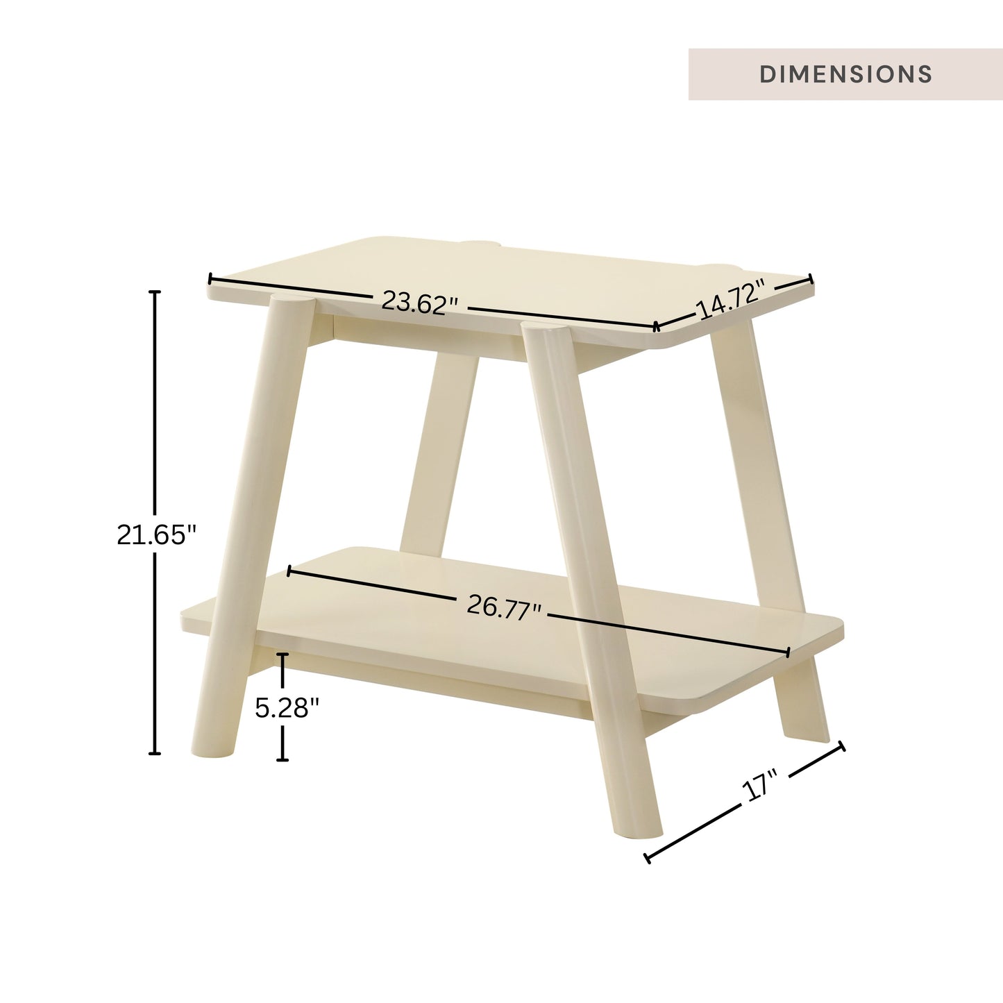 Roundhill Furniture Metz Mid-Century Modern Wood Shelf End Table