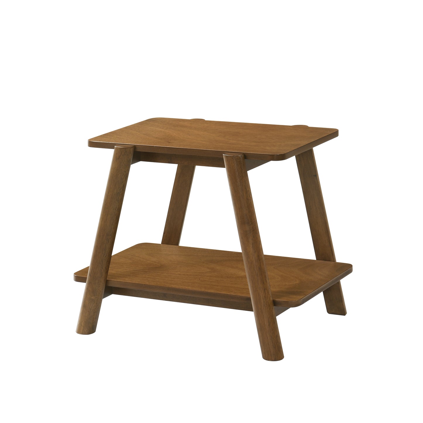 Roundhill Furniture Metz Mid-Century Modern Wood Shelf End Table