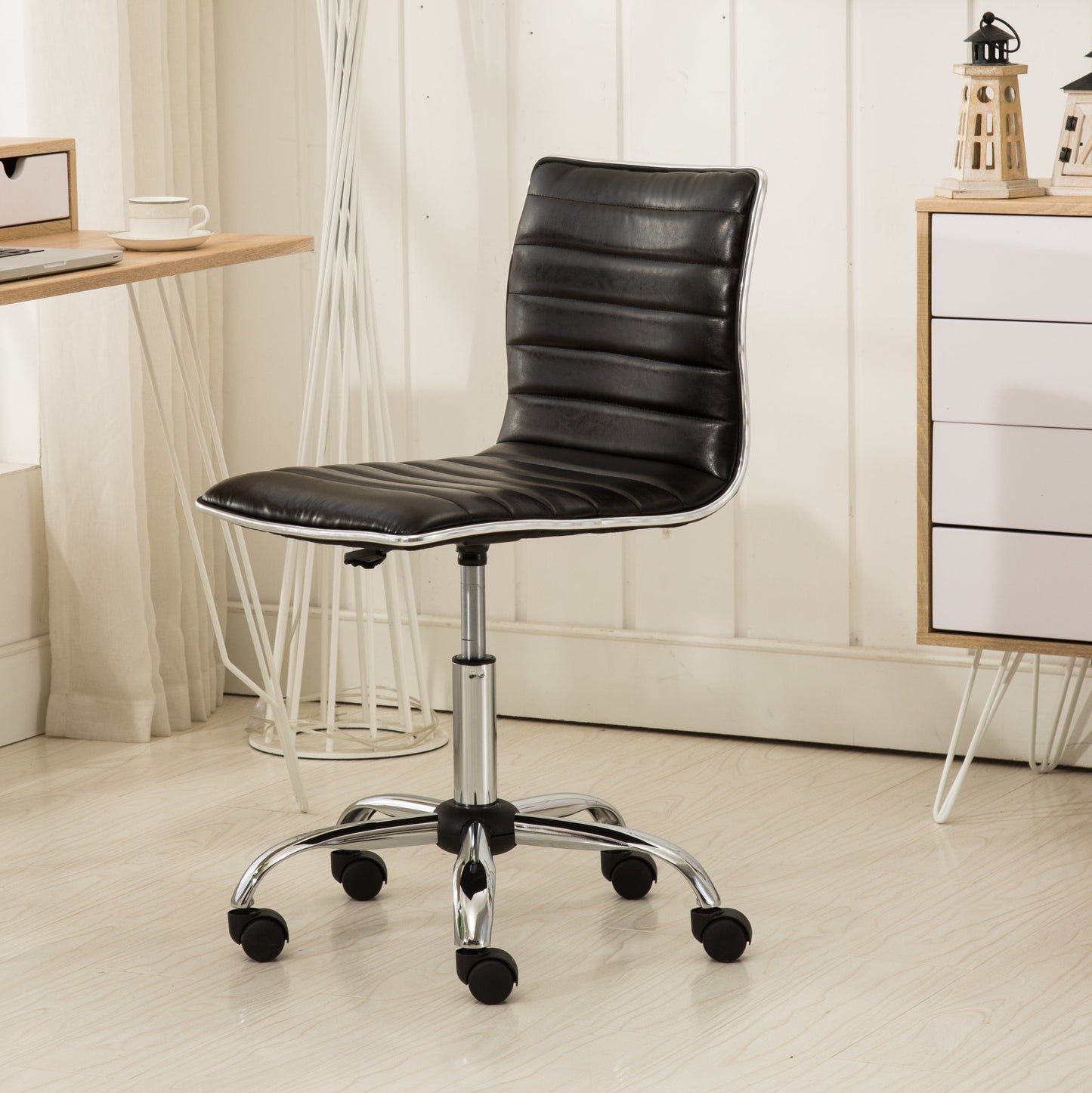Fremo Chromel Adjustable Air Lift Office Chair in Black