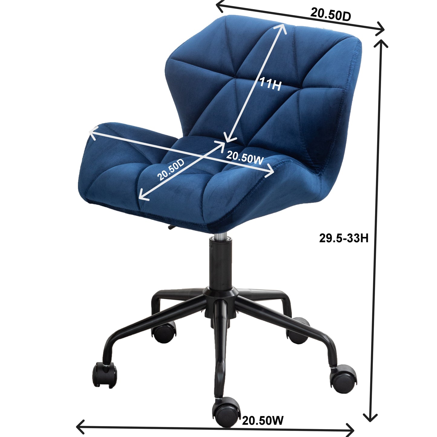 Roundhill Furniture Eldon Diamond Tufted Adjustable Swivel Office Chair, Gray