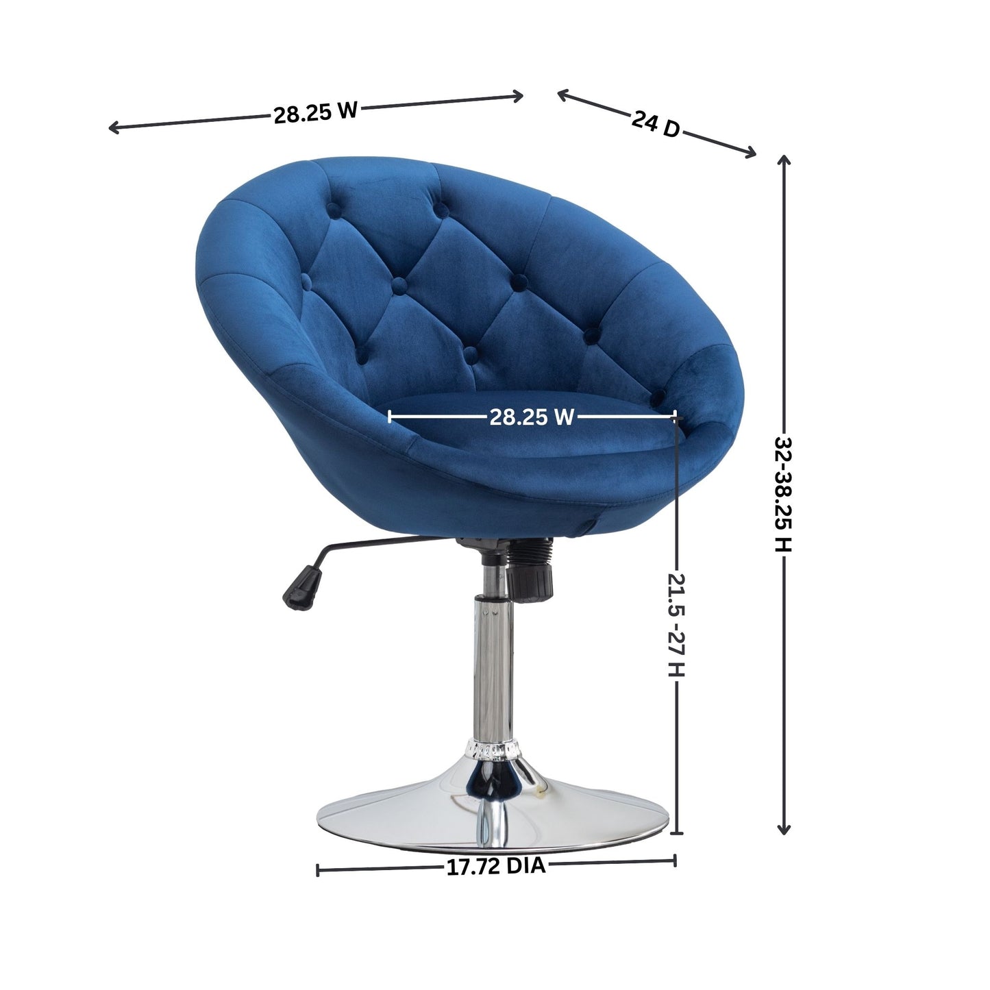 Roundhill Furniture Noas Velvet Upholstered Tufted Back Swivel Accent Chair