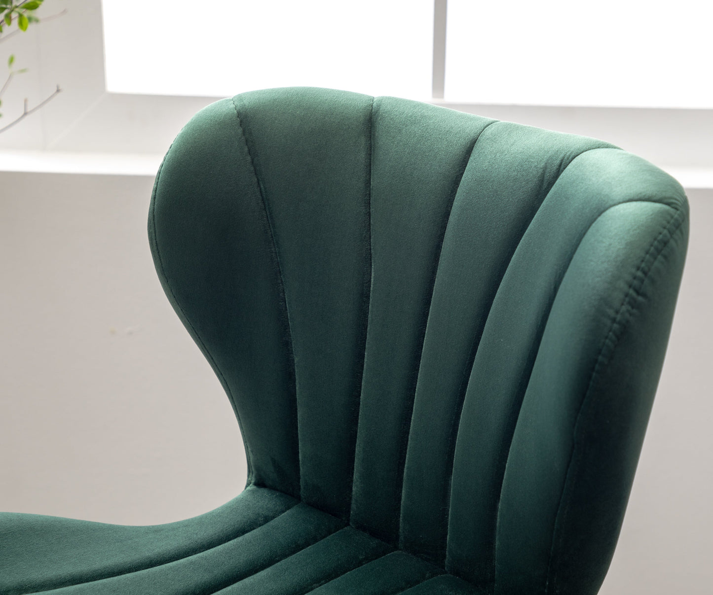 Roundhill Furniture Ellston Upholstered Adjustable Swivel Barstools in Green, Set of 2