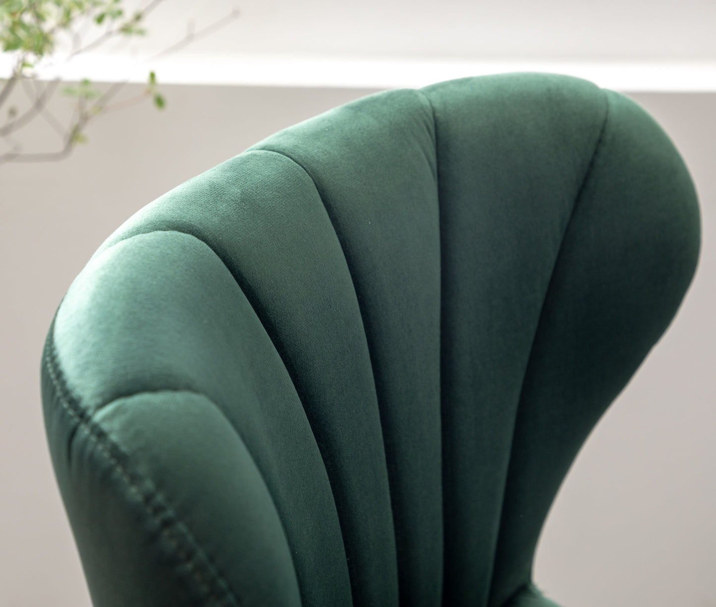 Roundhill Furniture Ellston Upholstered Adjustable Swivel Barstools in Green, Set of 2