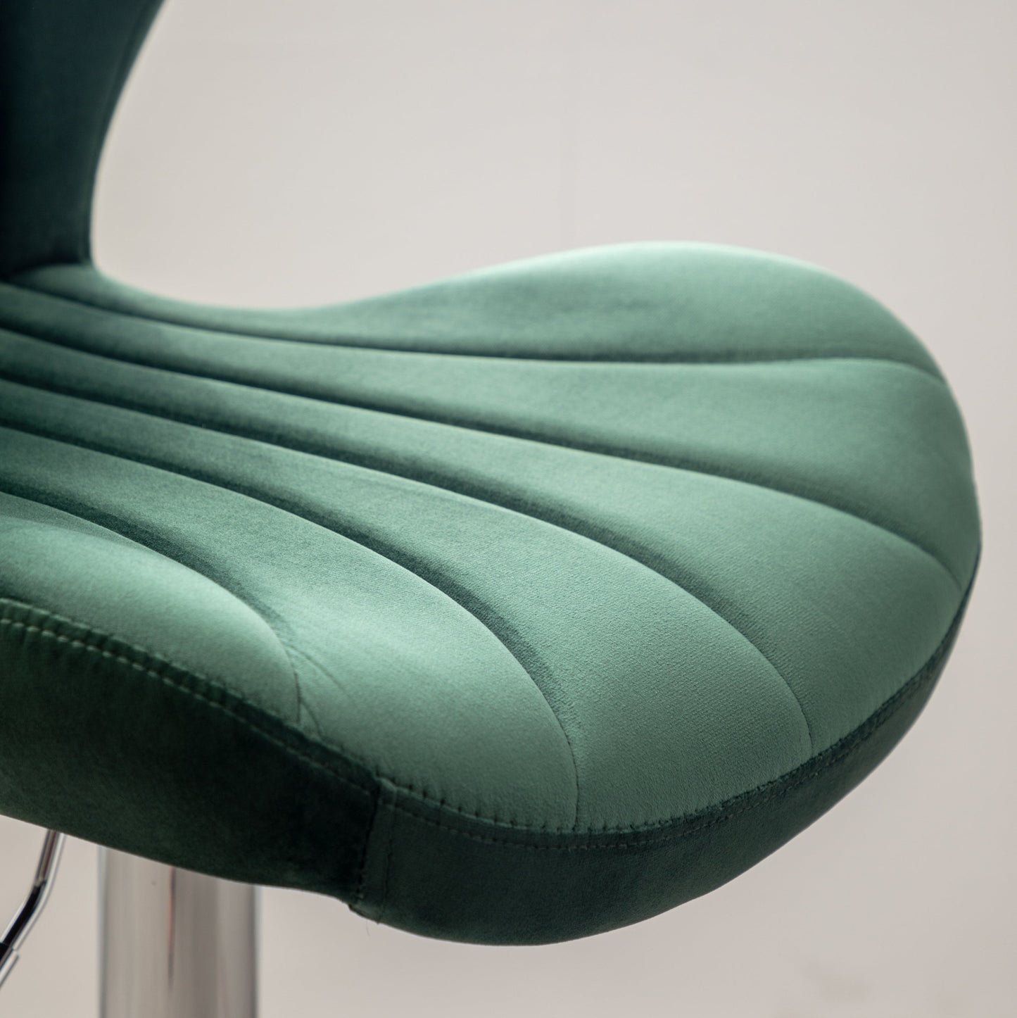 Roundhill Furniture Ellston Upholstered Adjustable Swivel Barstools in Green, Set of 2