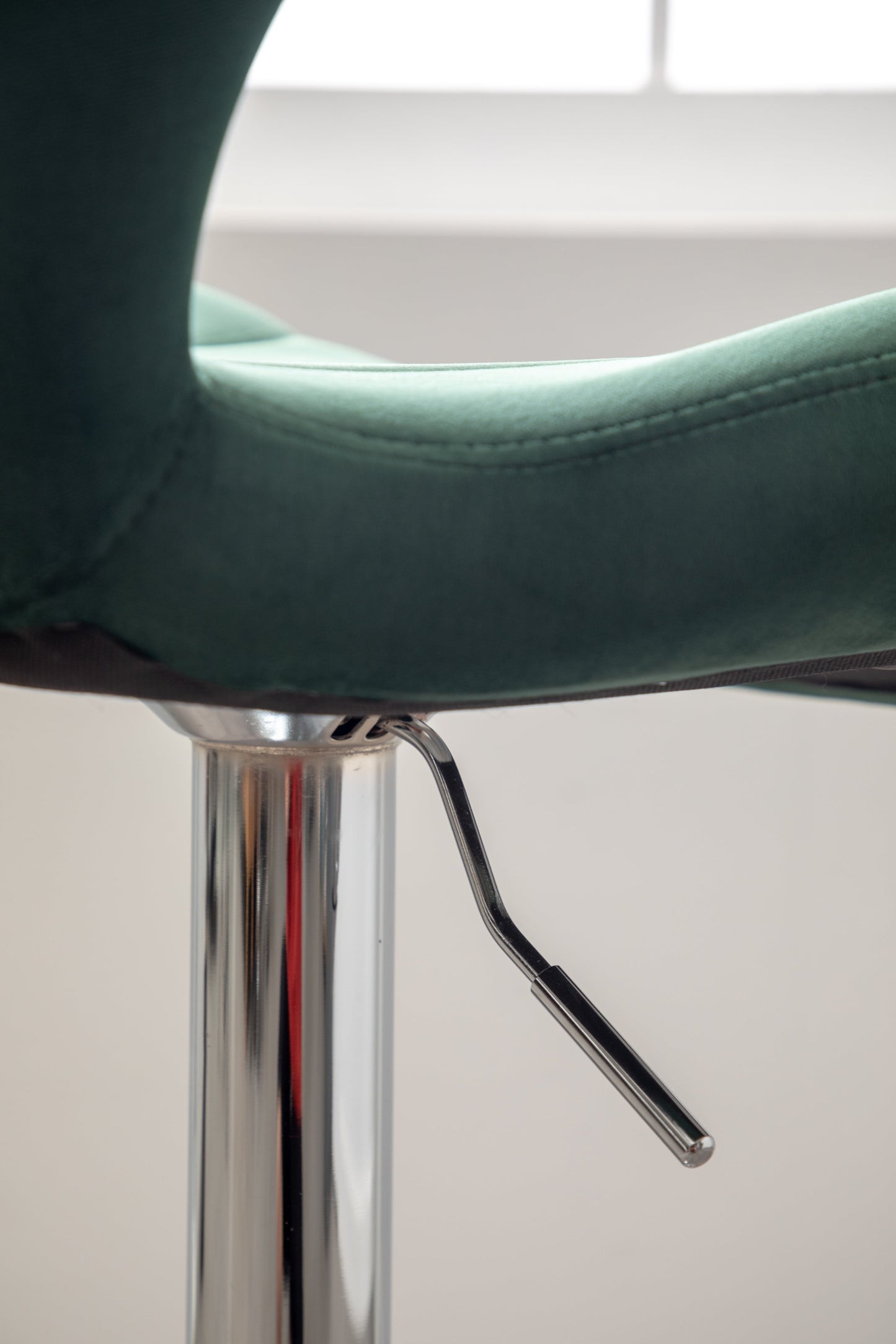 Roundhill Furniture Ellston Upholstered Adjustable Swivel Barstools in Green, Set of 2
