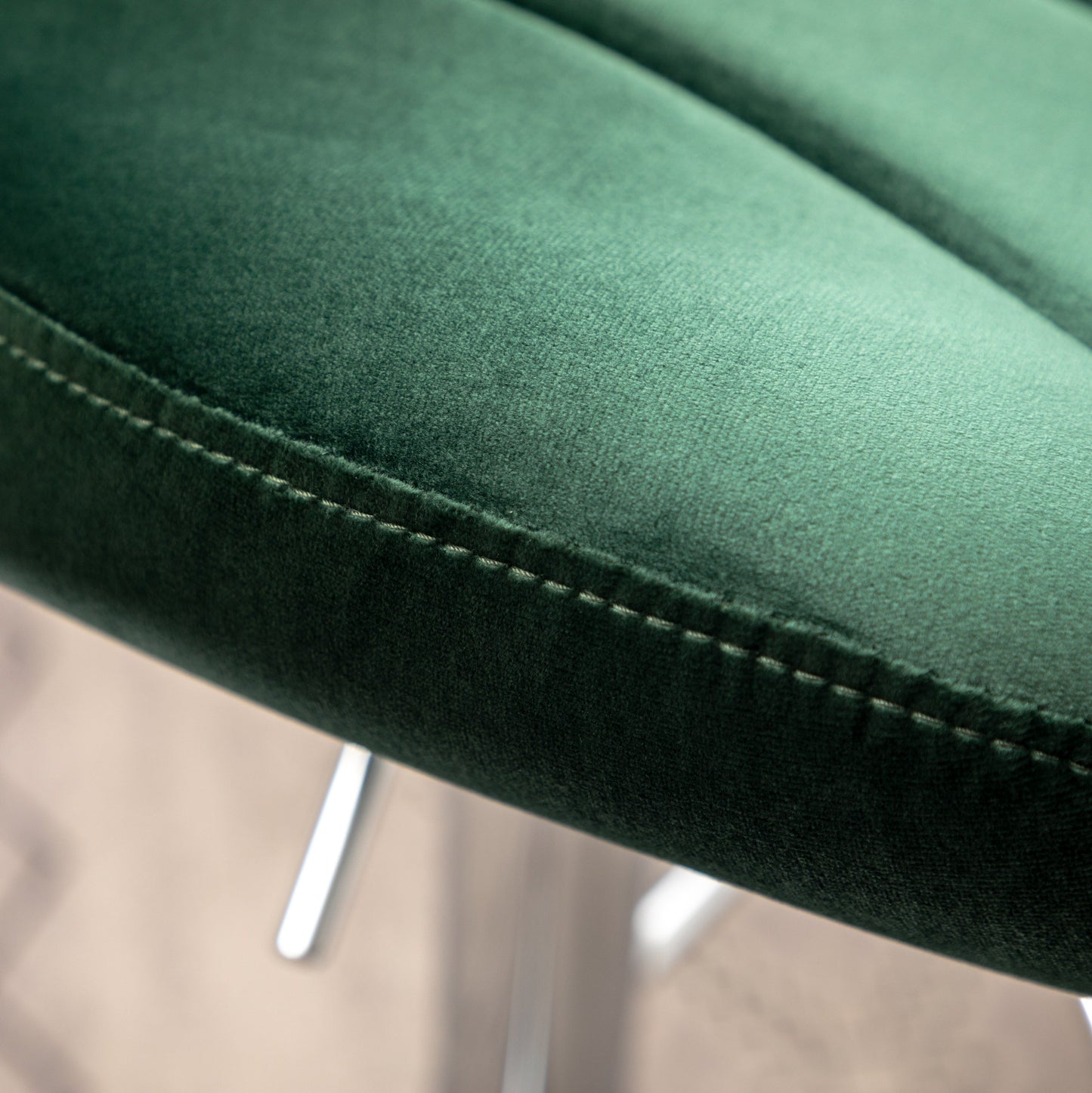 Roundhill Furniture Ellston Upholstered Adjustable Swivel Barstools in Green, Set of 2