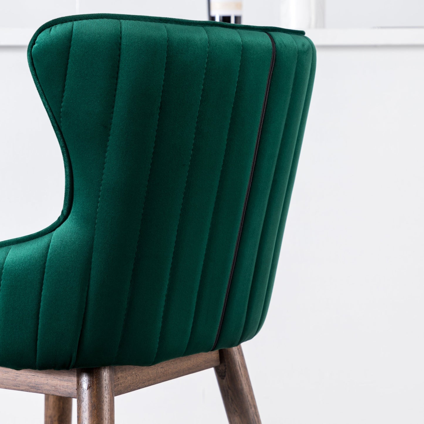 Roundhill Furniture Leland Fabric Upholstered Wingback Bar Stools, Green, Set of 2