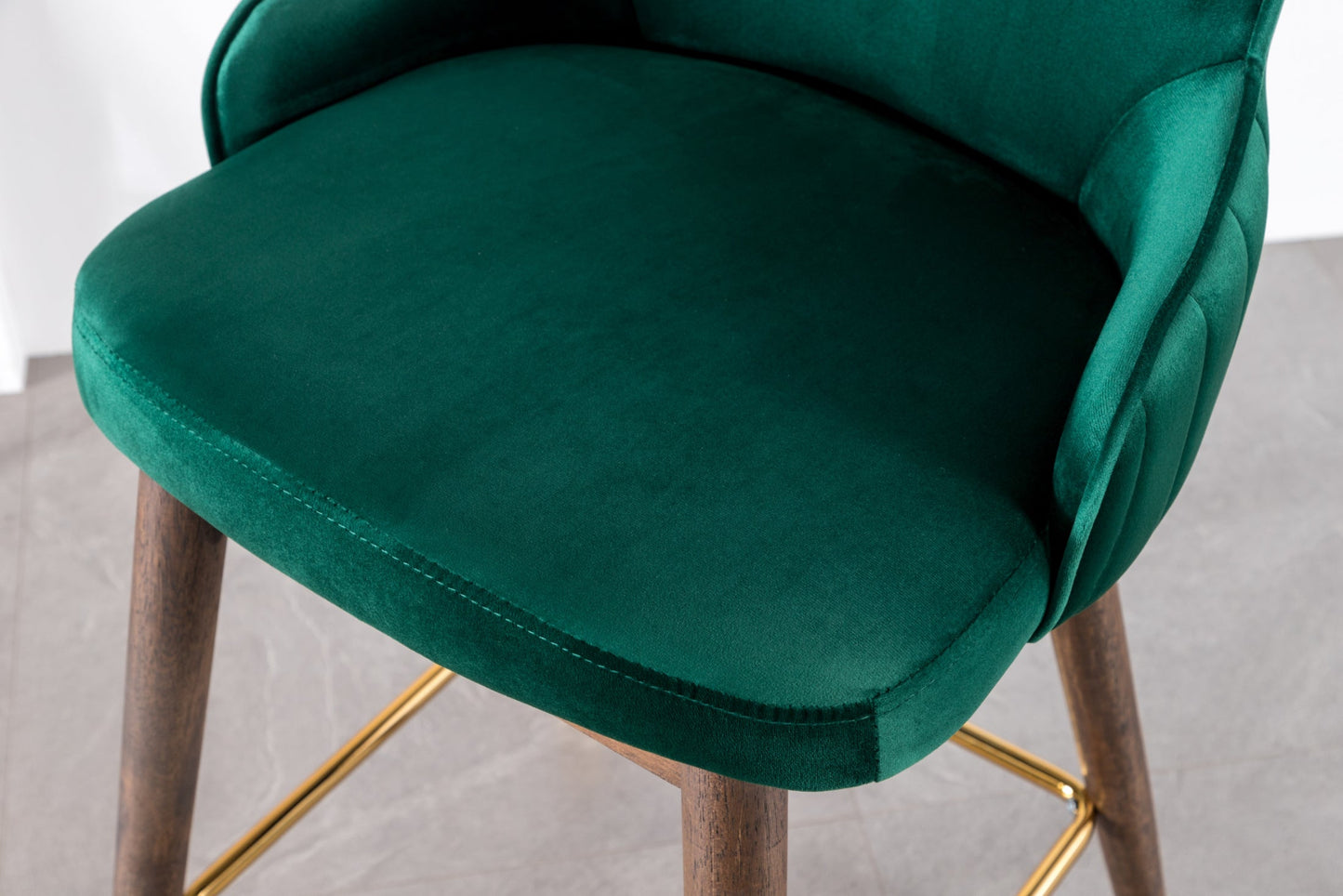 Roundhill Furniture Leland Fabric Upholstered Wingback Bar Stools, Green, Set of 2