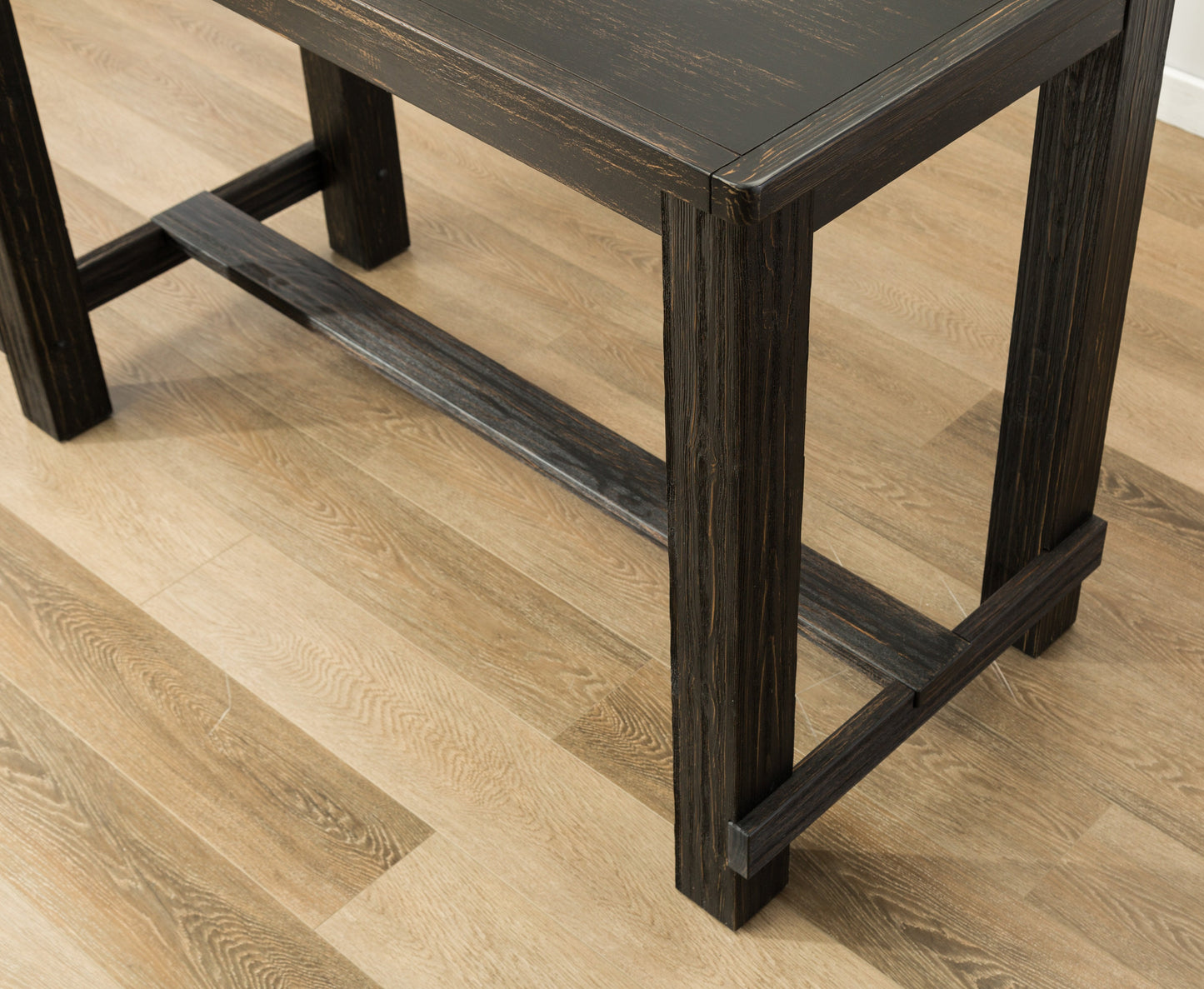 Lotusville Antique Black Finish Rectangular Wood Bar Height Dining Table