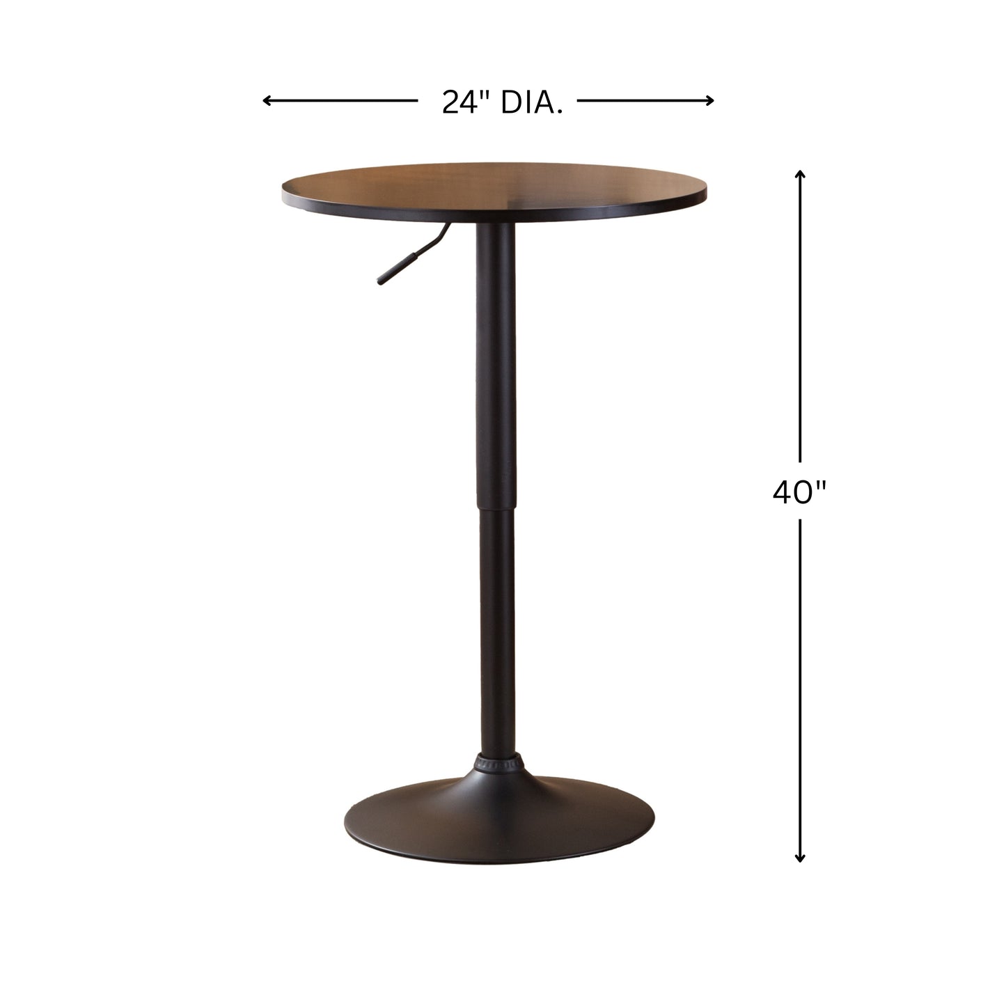 Belham Black Round Adjustable Metal Base Bar Table