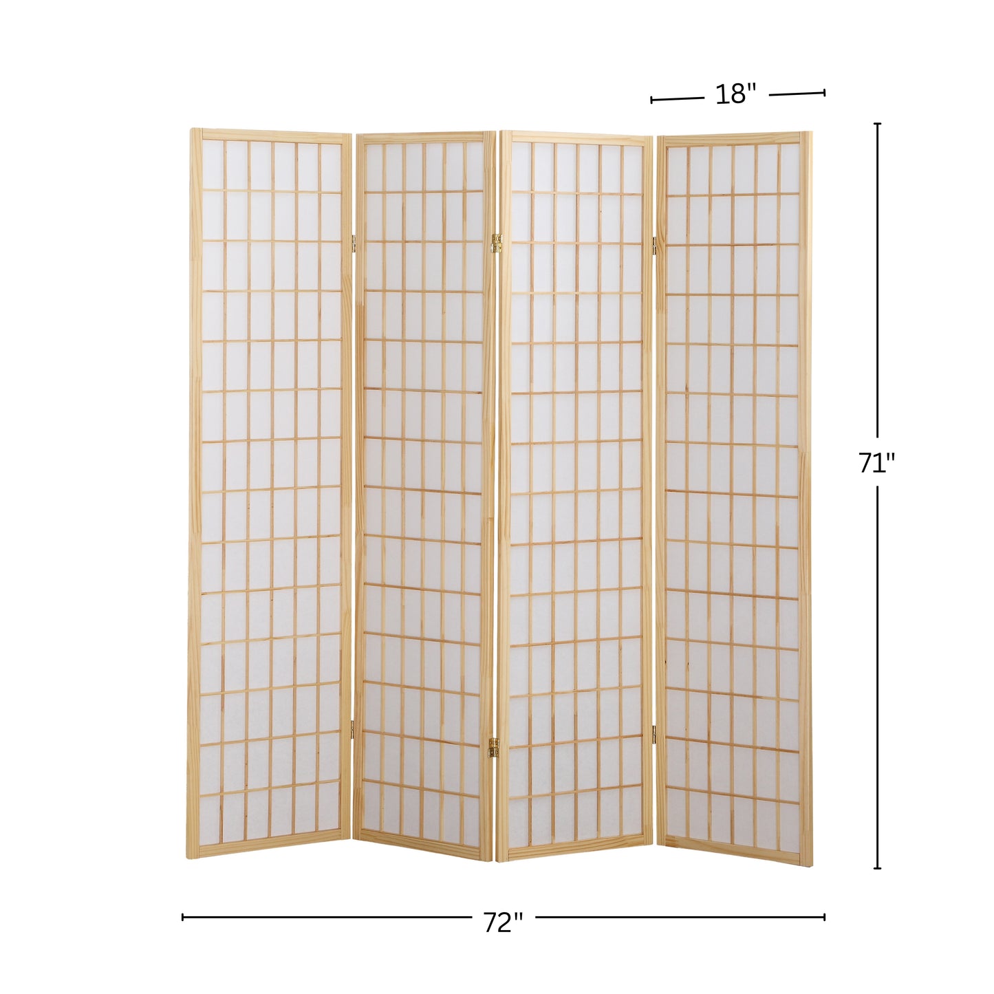 4 Panel Natural Oriental Shoji Screen / Room Divider