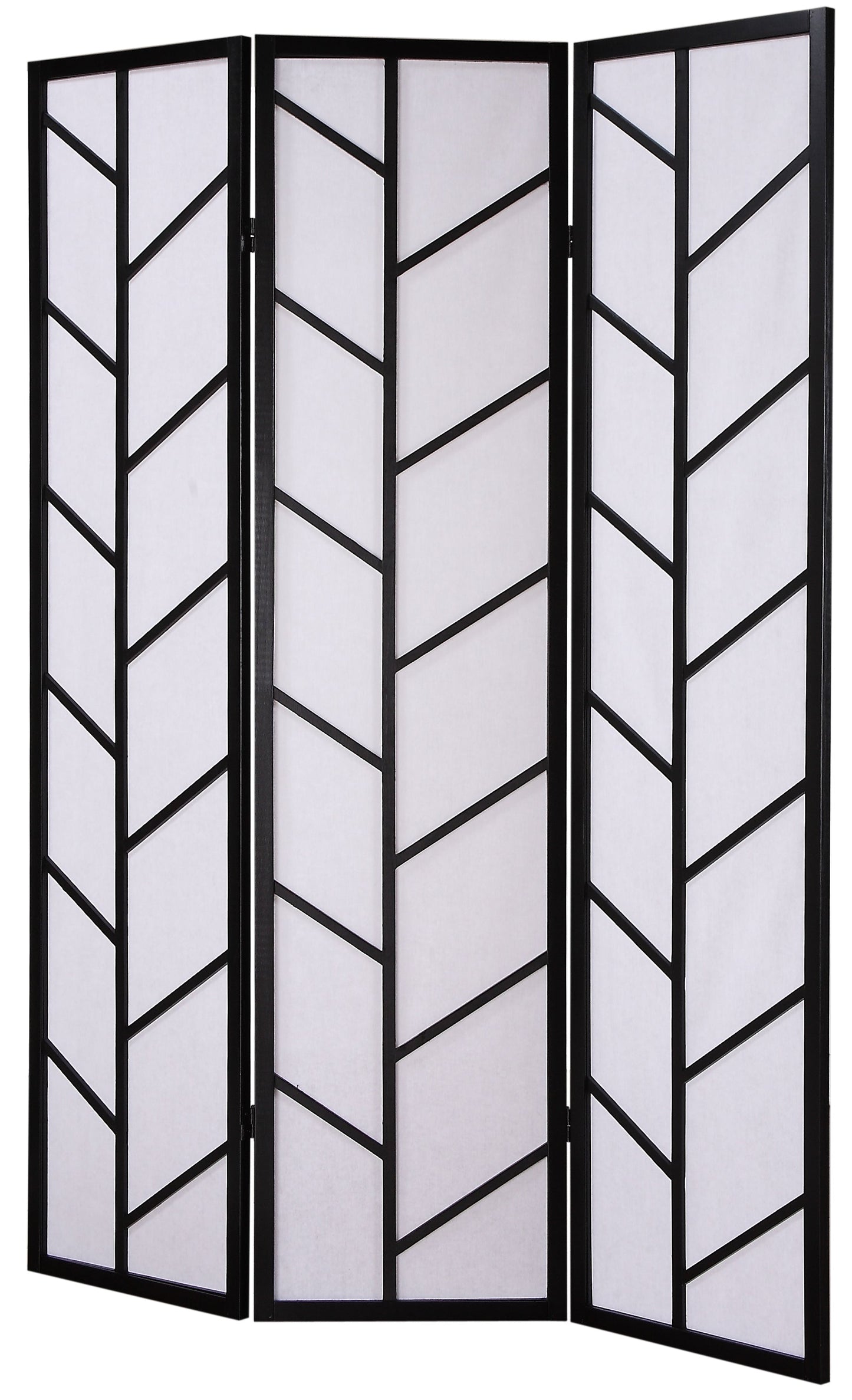 Climbing 3-Panel Screen Room Divider - Black