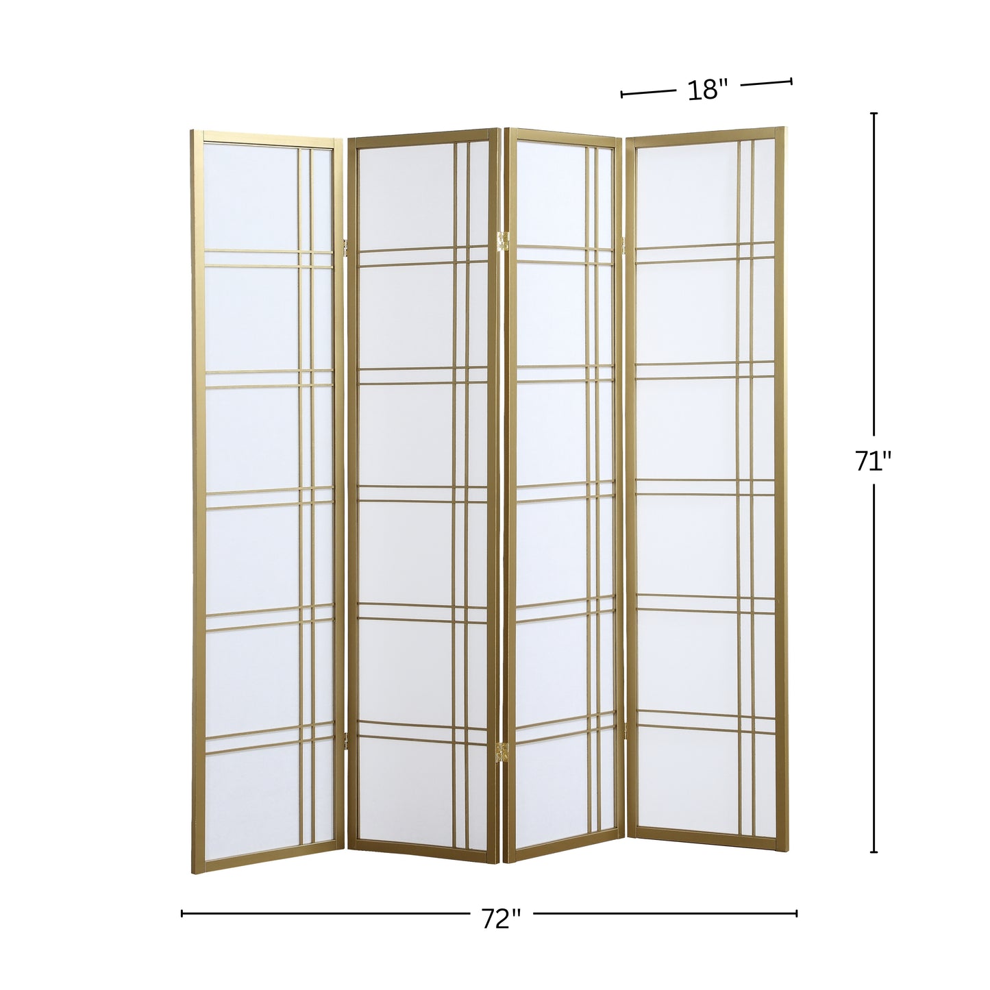 Seto 4-Panel Golden Room Divider Screen