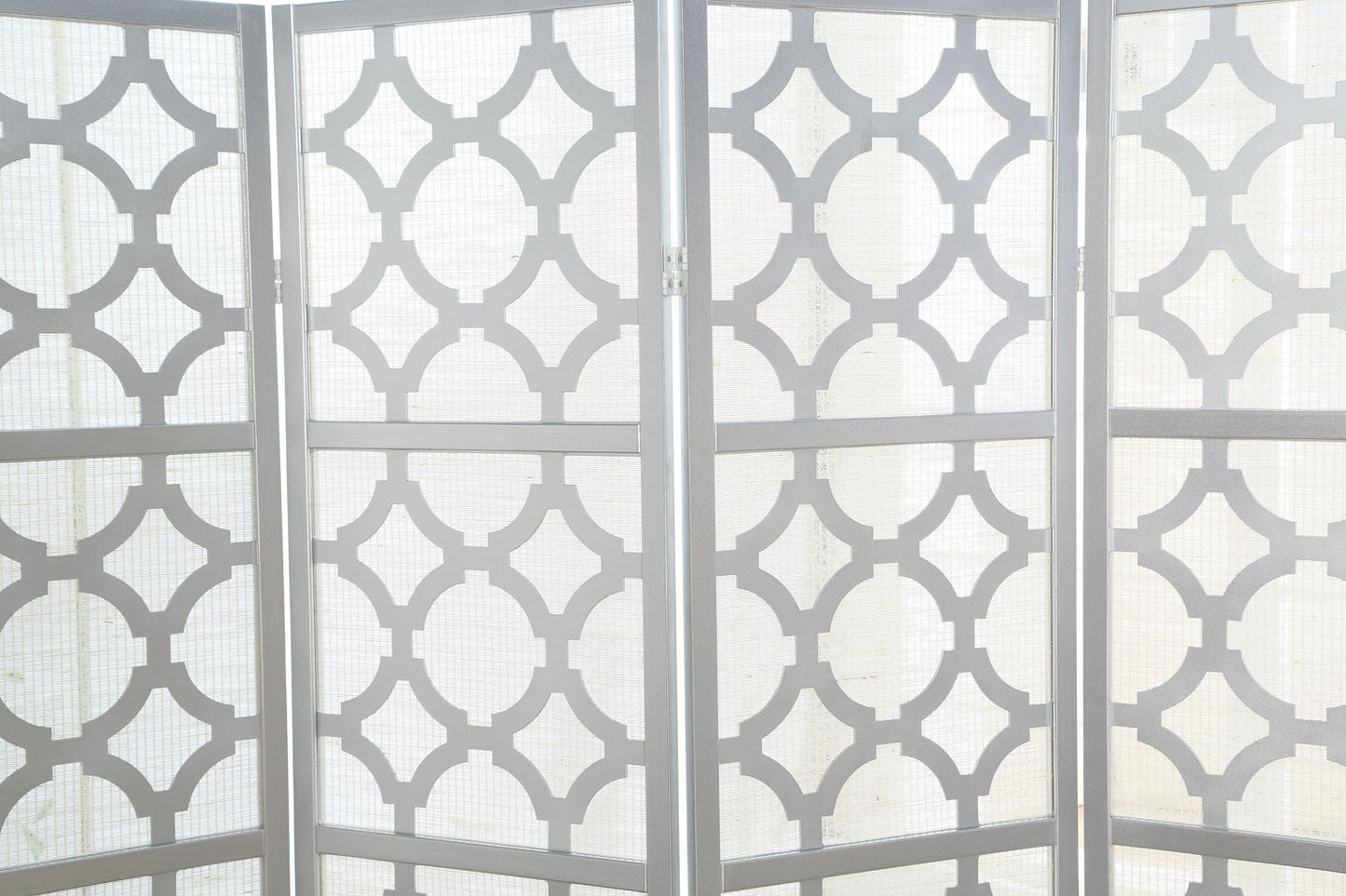 Roundhill Furniture Quarterfoil Diamond Design 4-Panel Room Divider