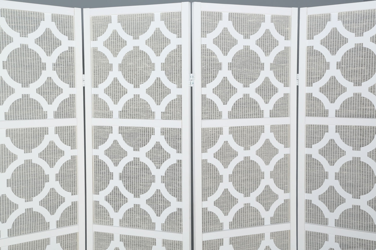 Roundhill Furniture Quarterfoil Diamond Design 4-Panel Room Divider