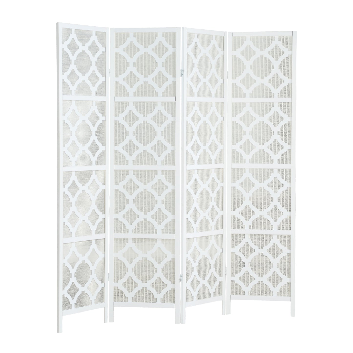 Roundhill Furniture Quarterfoil Diamond Design 4-Panel Room Divider