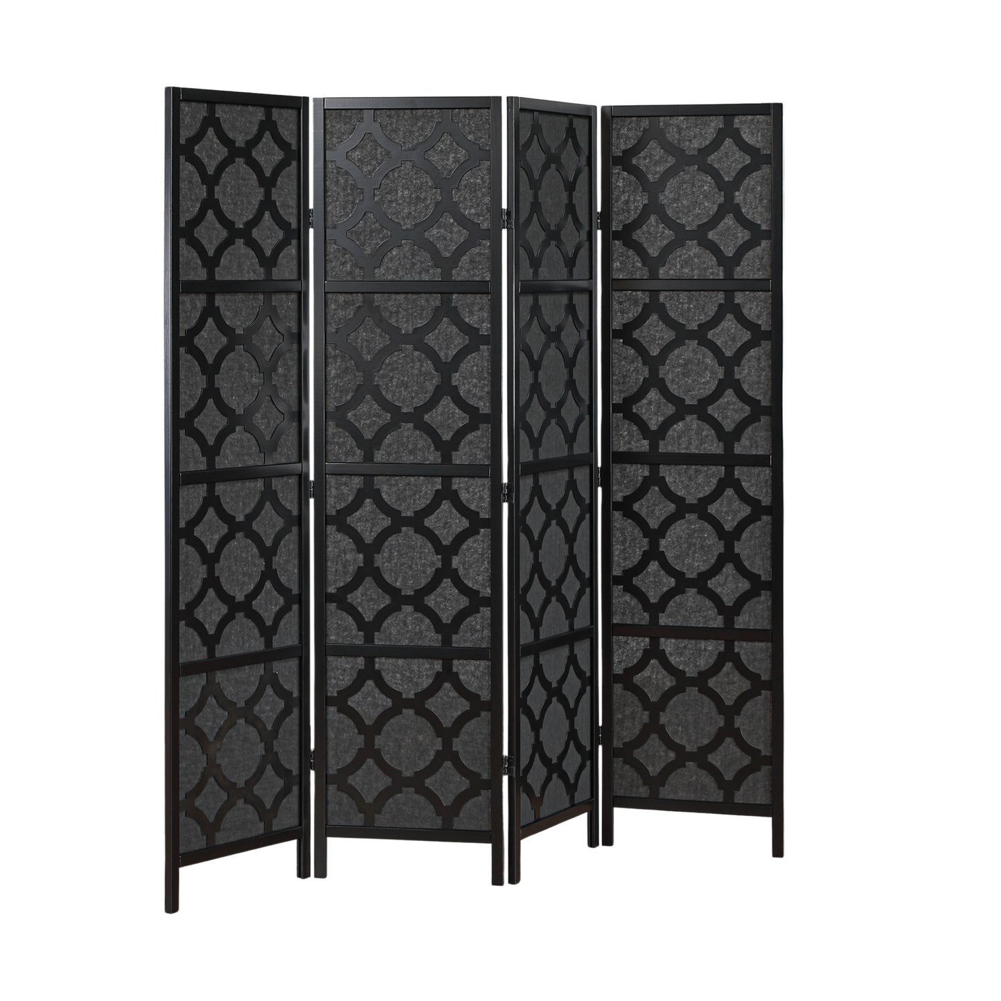 Roundhill Furniture Virelle 4-Panel Room Divider, Decorative Folding Freestanding Privacy Screen