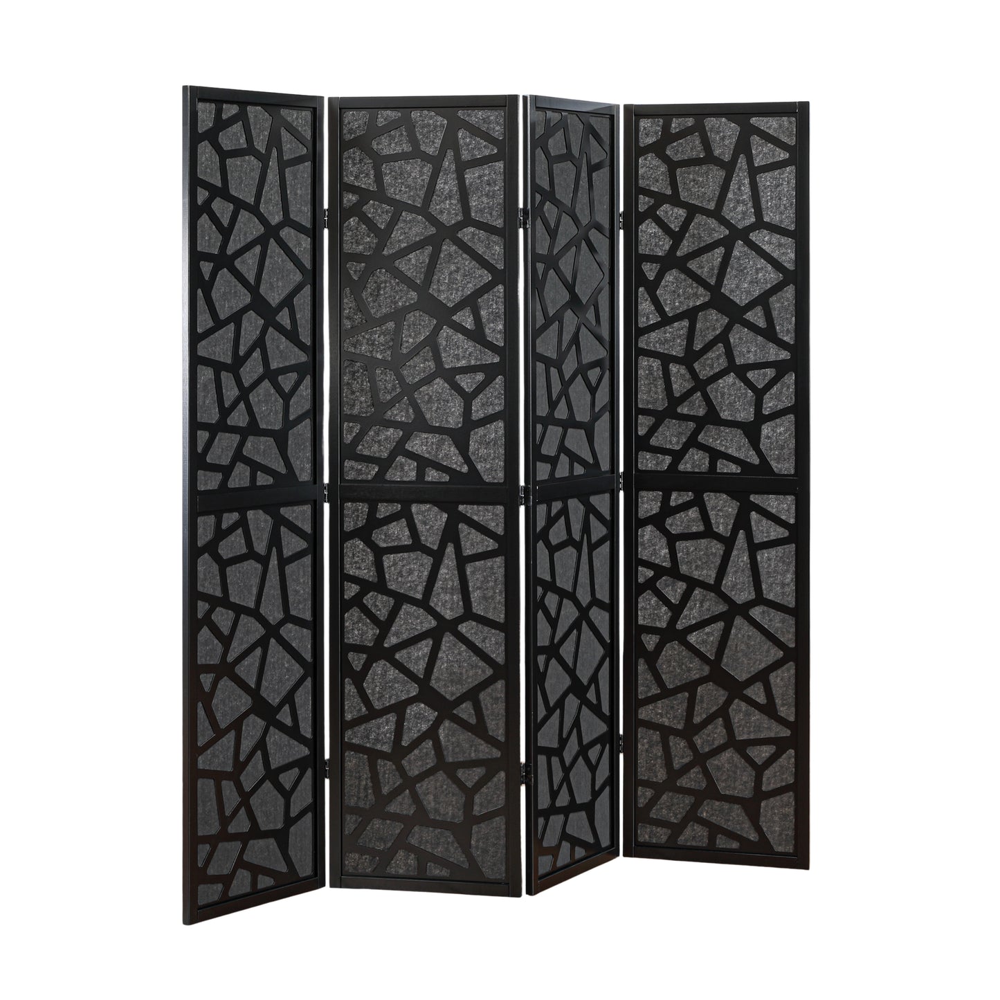 Roundhill Furniture Aurra 4-Panel Wood Room Divider, Folding Portable Partition Screen