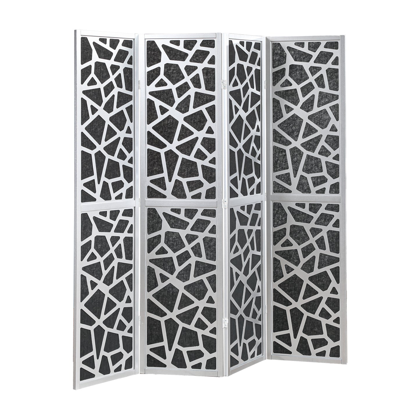 Roundhill Furniture Aurra 4-Panel Wood Room Divider, Folding Portable Partition Screen