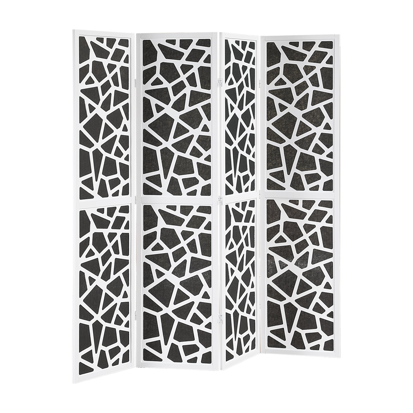 Roundhill Furniture Aurra 4-Panel Wood Room Divider, Folding Portable Partition Screen