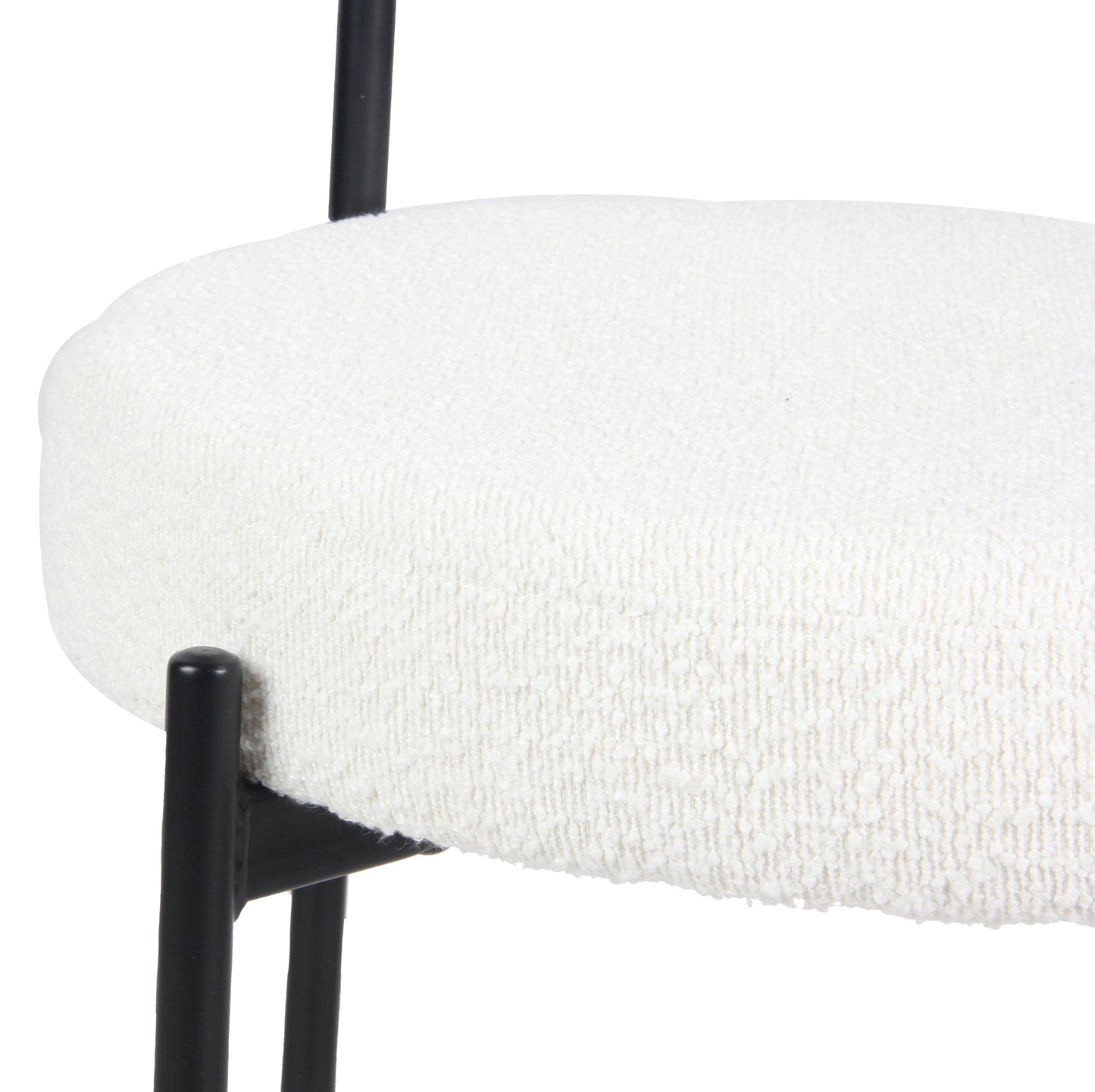 Roundhill Furniture Durban 3-Piece Round Dining Set, Wood Dining Table with 2 Boucle Chairs