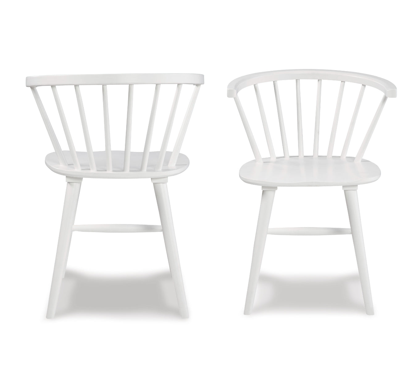 Roundhill Furniture Edo Wood 5-Piece Dining Set, Trestle Dining Table with 4 Windsor Chairs, White