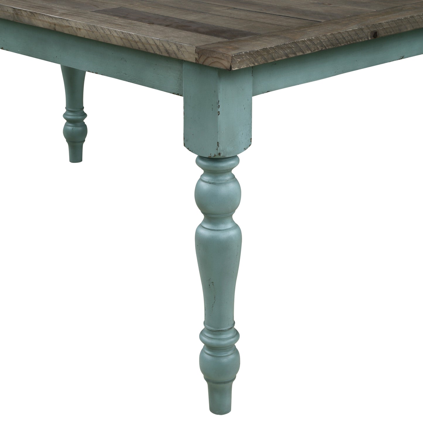 Prato Blue and Brown Two-Tone Finish Wood Dining Table