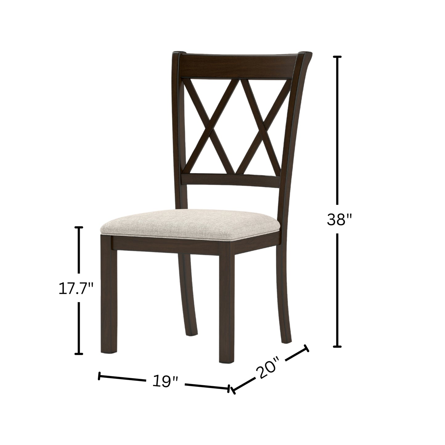 Roundhill Furniture Windvale Cross-Buck Wood 5-Piece Dining Set