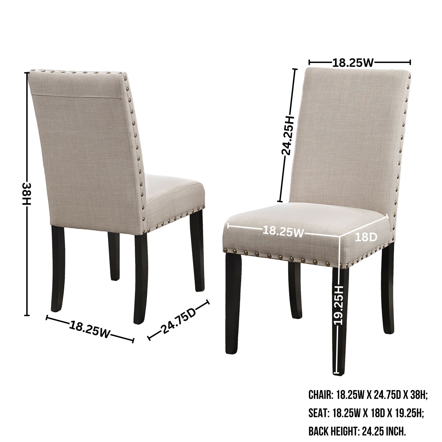 Nuevo 5-Piece Round Dining Set, Pedestal Dining Table with 4 Chairs