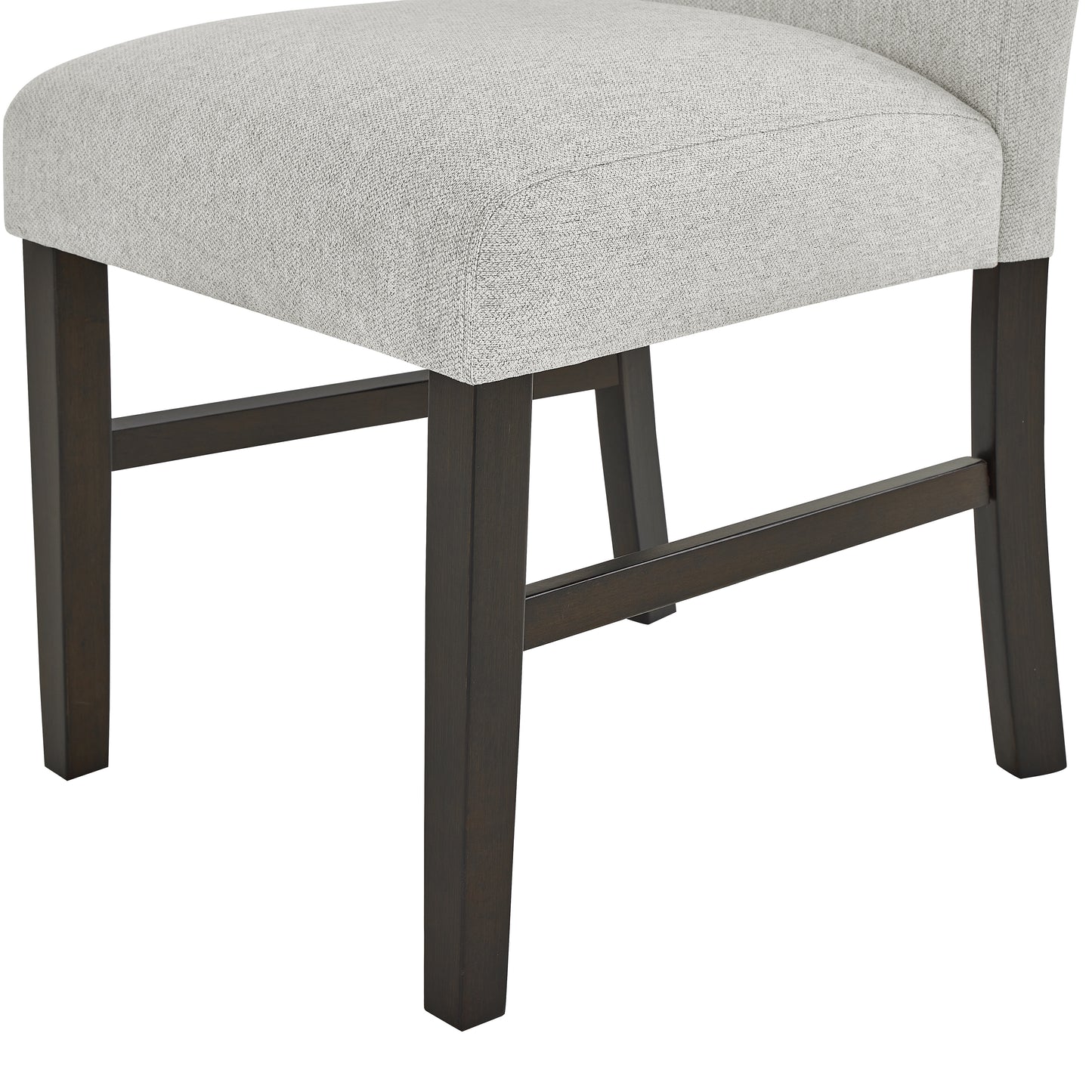 Roundhill Furniture Madison 6-Piece Dining Set, Slat-Fluted Dining Table with 4 Chairs and Bench, Gray