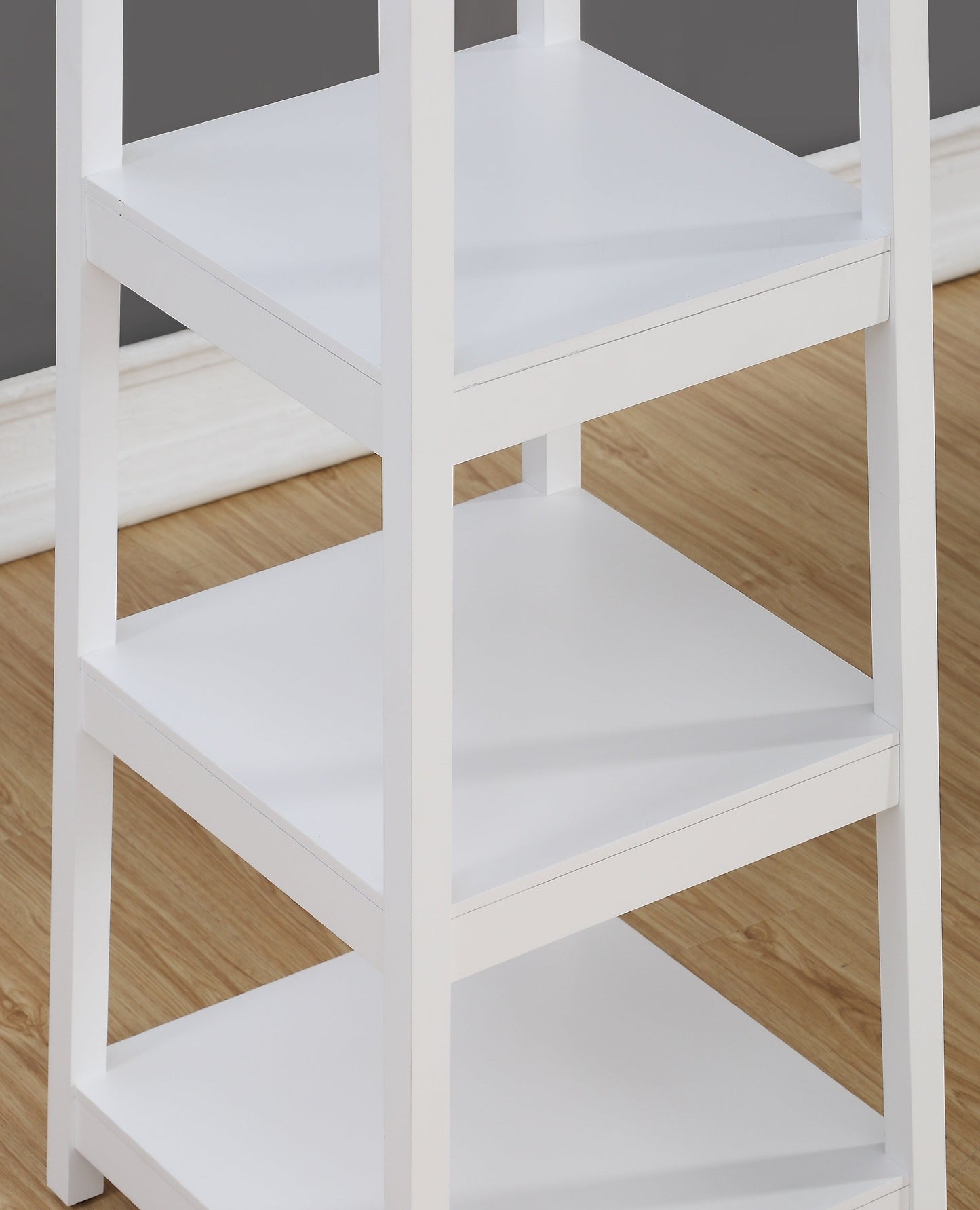 Vassen Coat Rack w/ 3-Tier Storage Shelves in White Finish