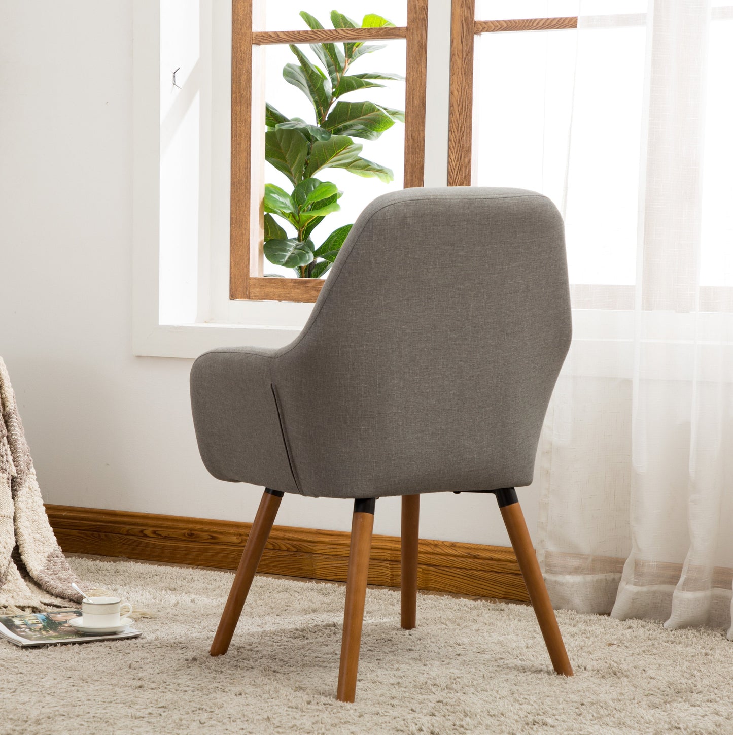 Tuchico Contemporary Fabric Accent Chair, Gray