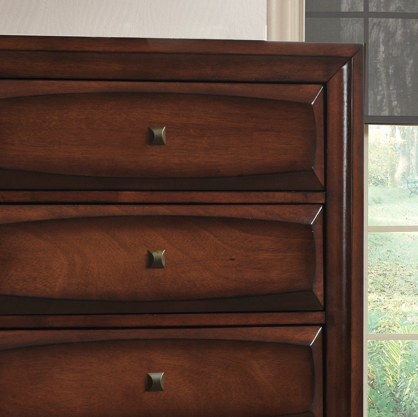 Oakland 139 Antique Oak Finish Wood 8 Drawers Dresser and Mirror