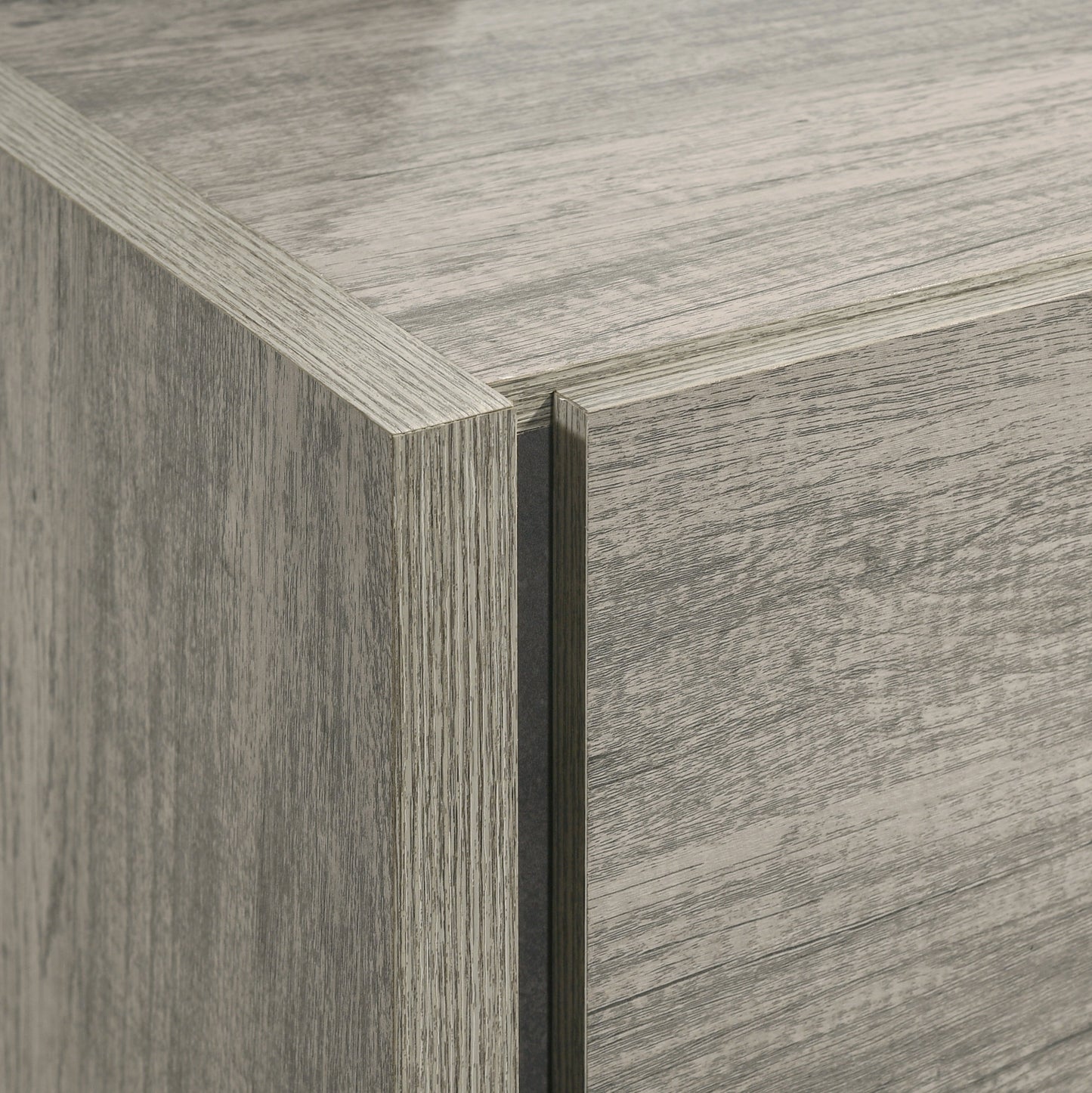 Roundhill Furniture Lenca 6-Drawer Dresser with Mirror - Weathered Gray