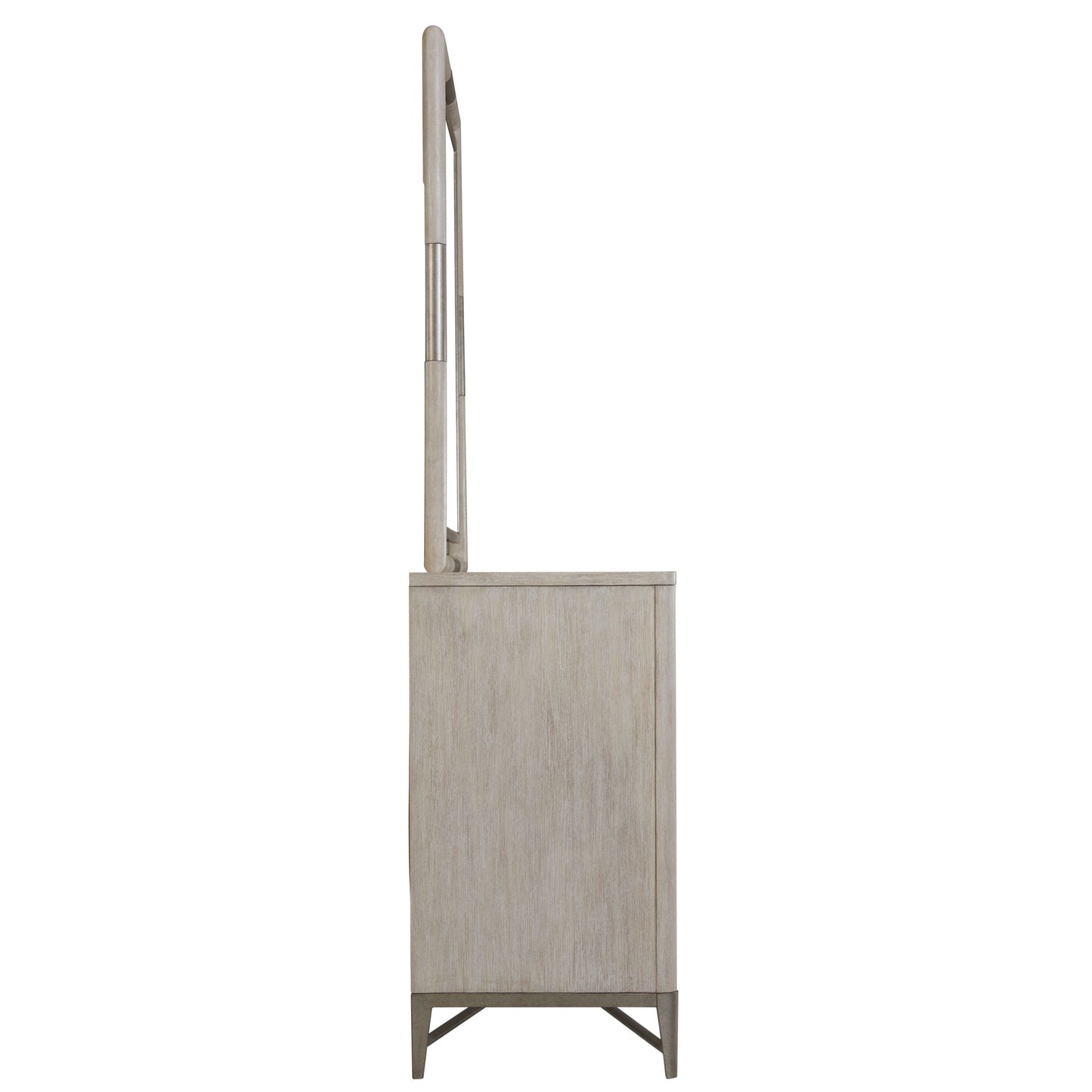 Mantalia Solid Wood 8-Drawer Dresser and Mirror with Metal Frame, Champagne