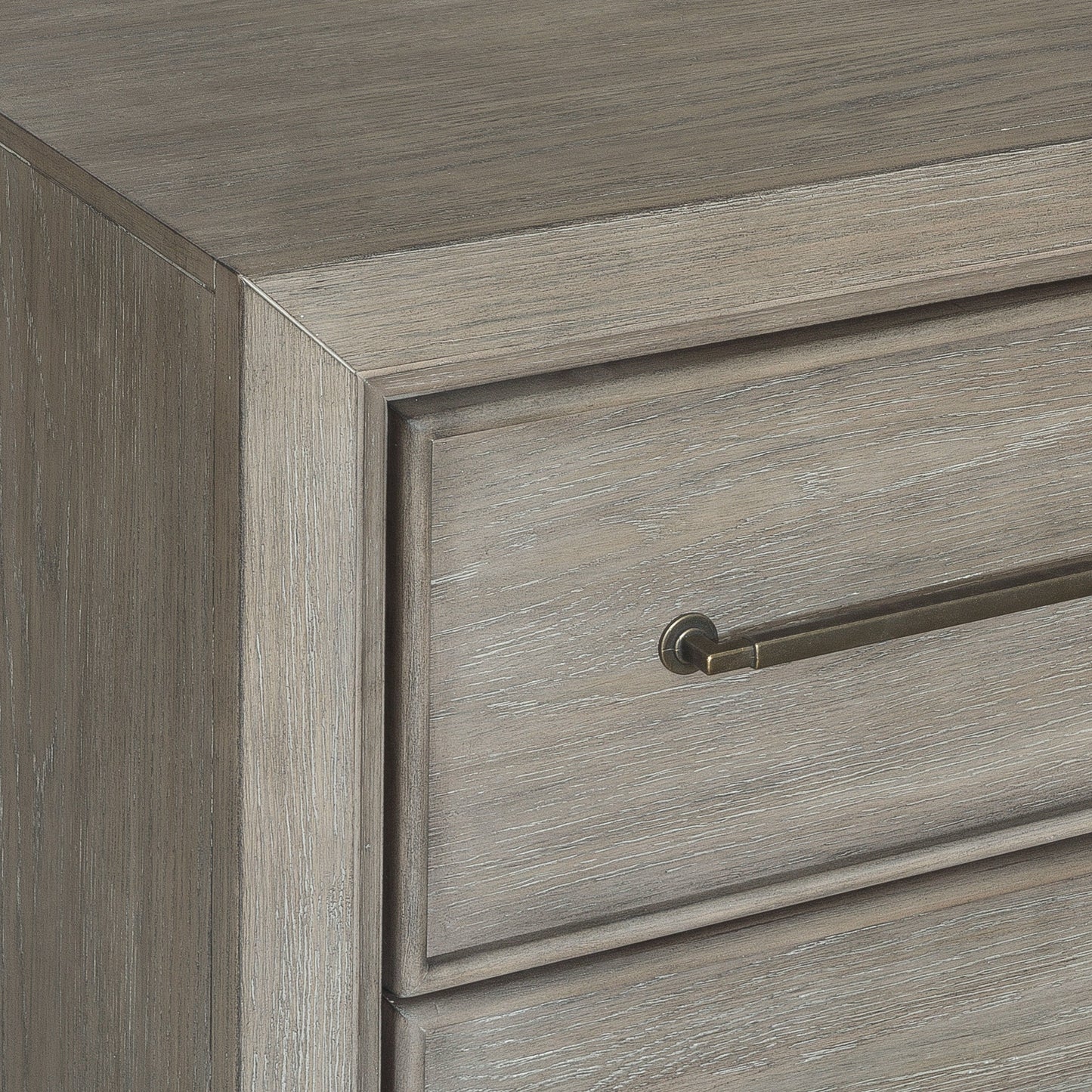 Ennesley Wood 2 Drawers Nightstand with USB Charger, Gray