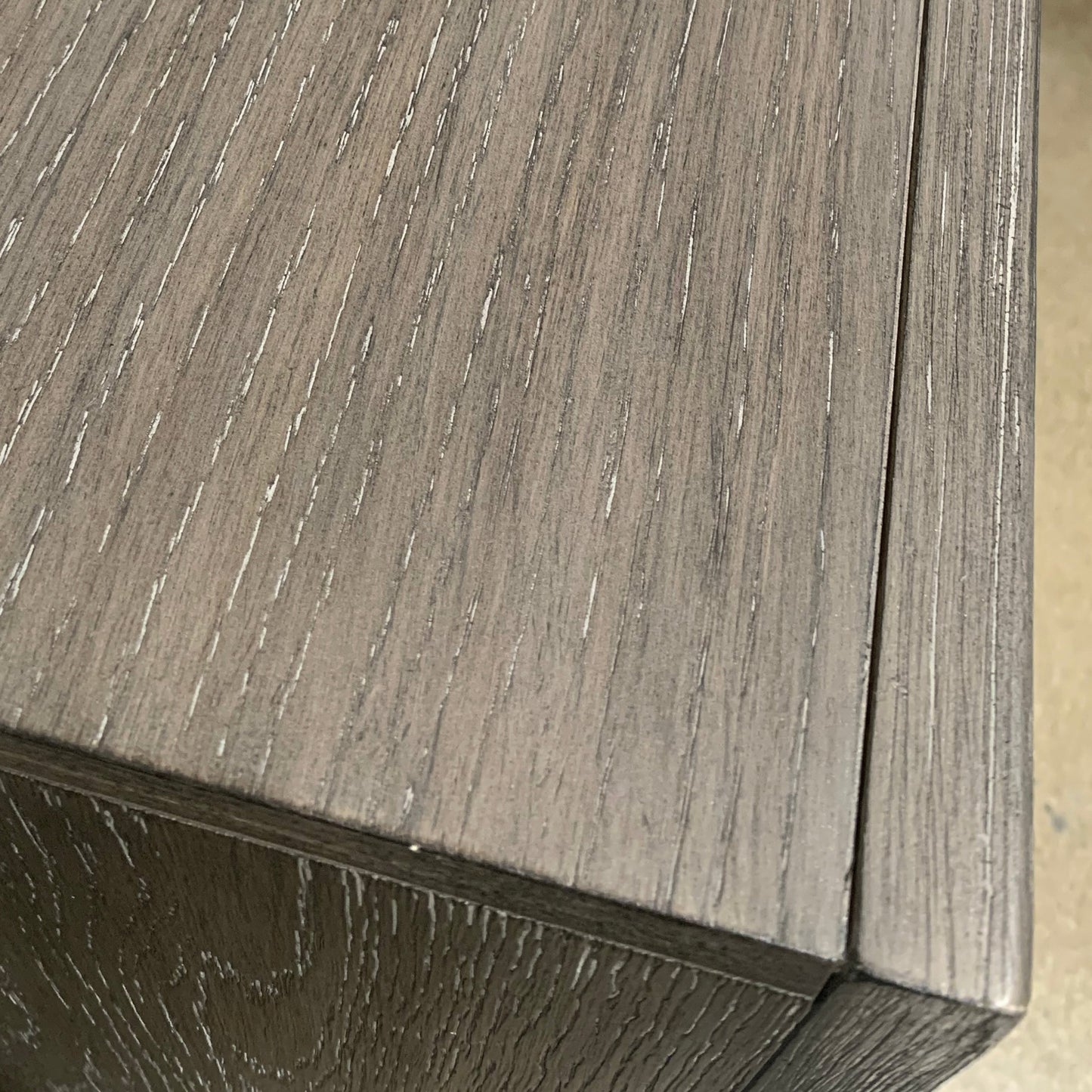 Ennesley Wood 2 Drawers Nightstand with USB Charger, Gray