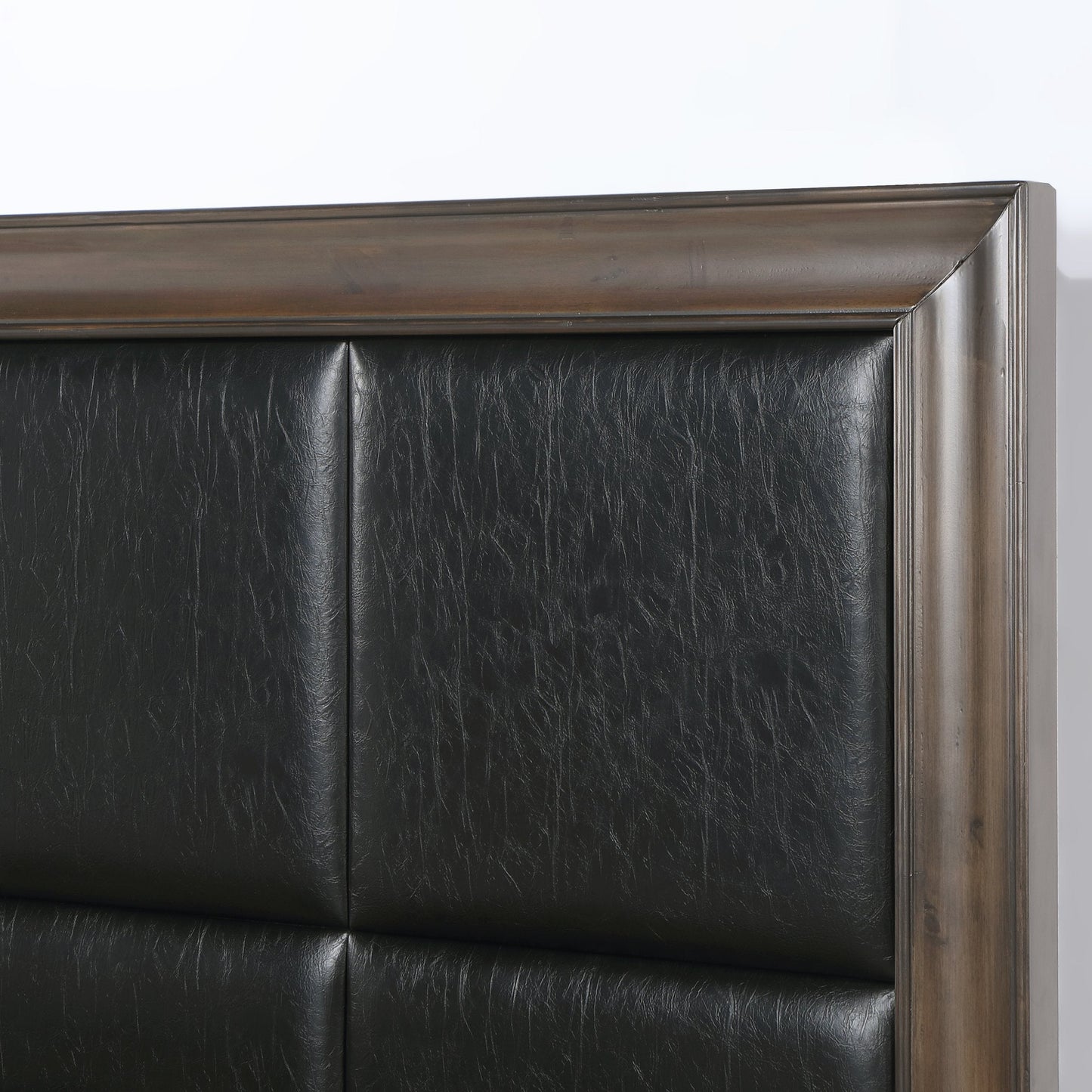 Aetheria Contemporary Wood Upholstered Storage Panel Bed, Dark Brown