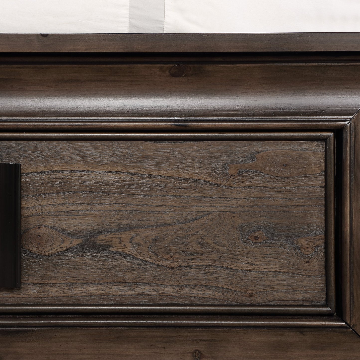 Aetheria Contemporary Wood Upholstered Storage Panel Bed, Dark Brown