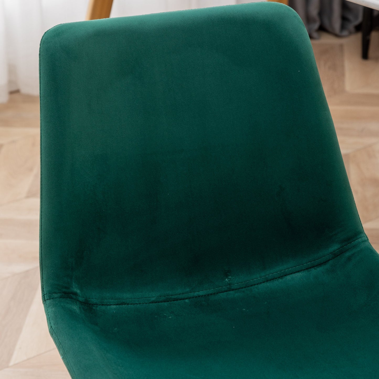 Roundhill Furniture Aufurr Modern Velvet Dining Chair, Green, Set of 2