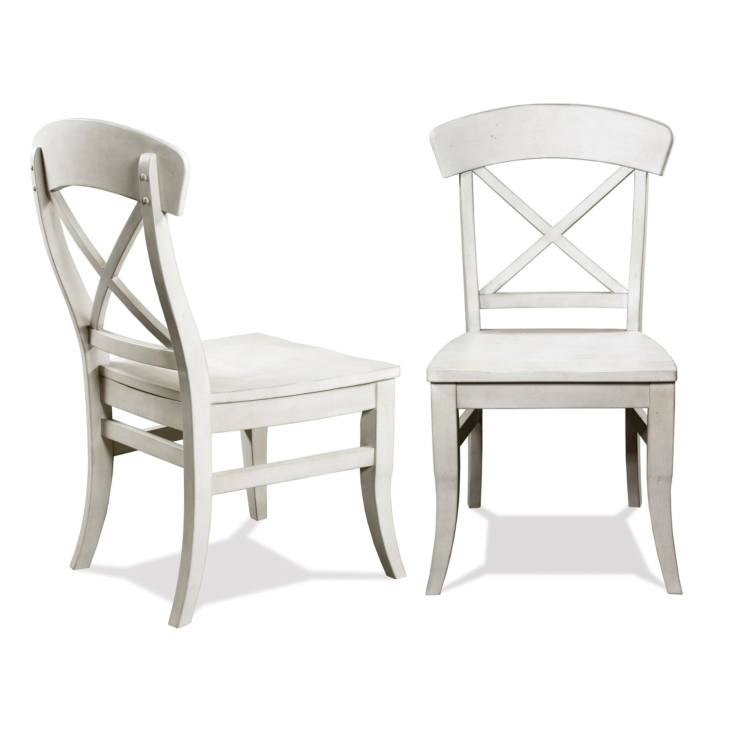 Roundhill Furniture Harola Cross-back Dining Side Chairs, Smoky White Finish, Set of 2
