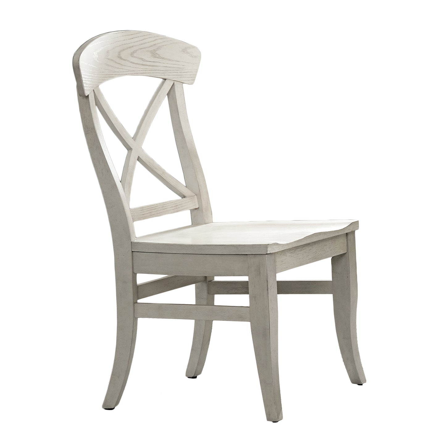 Roundhill Furniture Harola Cross-back Dining Side Chairs, Smoky White Finish, Set of 2
