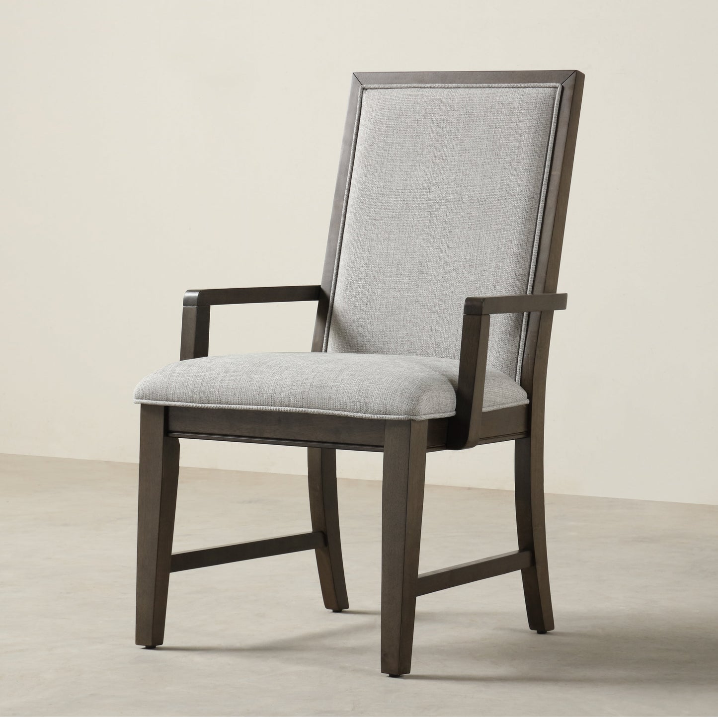 Roundhill Furniture Aberll Solid Wood Upholstered Armchairs, Gray, Set of 2
