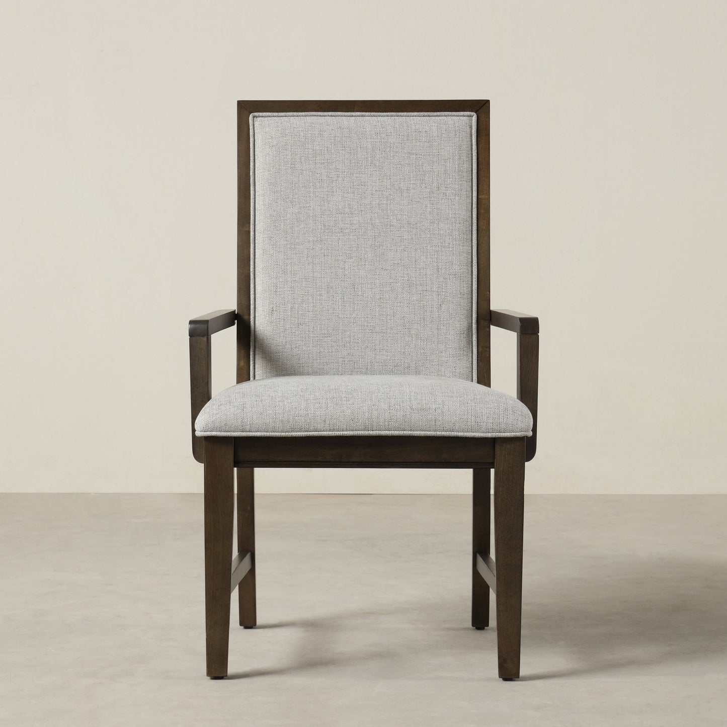 Roundhill Furniture Aberll Solid Wood Upholstered Armchairs, Gray, Set of 2