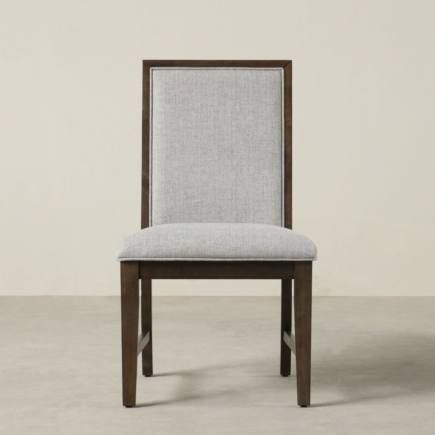 Roundhill Furniture Aberll Solid Wood Upholstered Dining Chairs, Gray, Set of 2