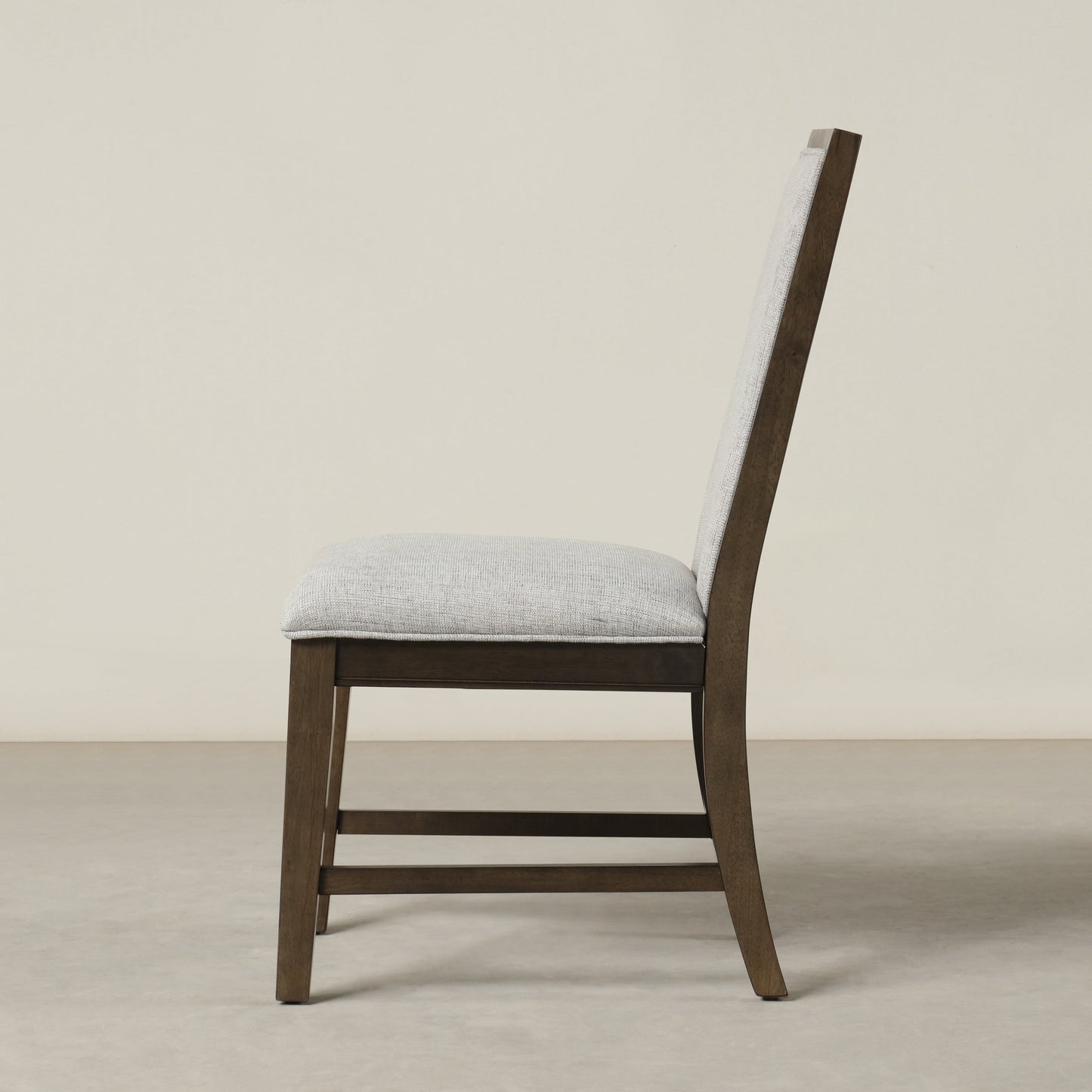 Roundhill Furniture Aberll Solid Wood Upholstered Dining Chairs, Gray, Set of 2