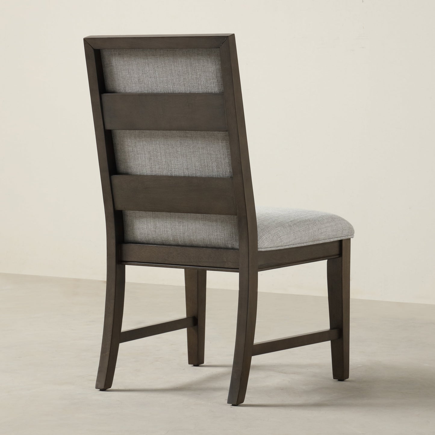 Roundhill Furniture Aberll Solid Wood Upholstered Dining Chairs, Gray, Set of 2