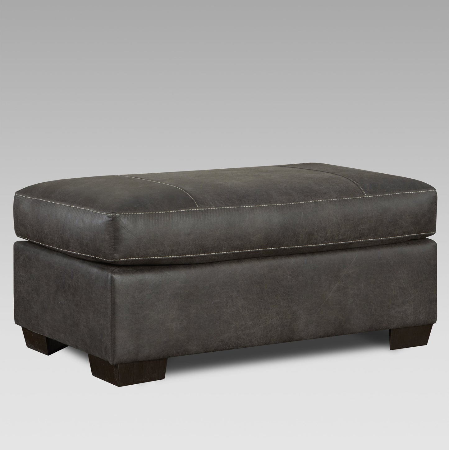 Tirana Contemporary Fabric Pillow-top Arm Sectional Sofa with Ottoman in Sequoia Ash